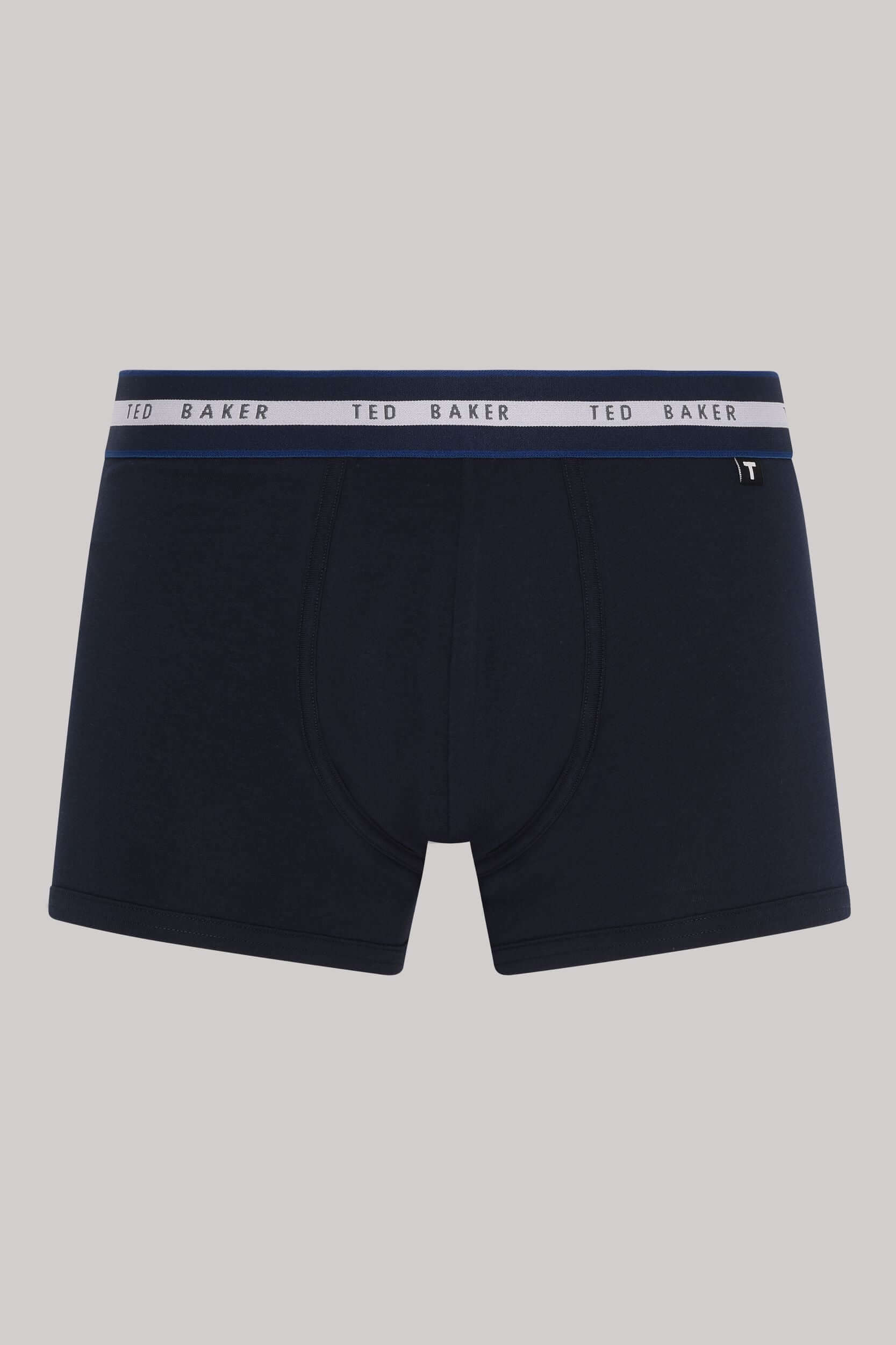 Ted Baker 3 Pack Cotton Stretch Trunks - Blue/Grey/Peacoat