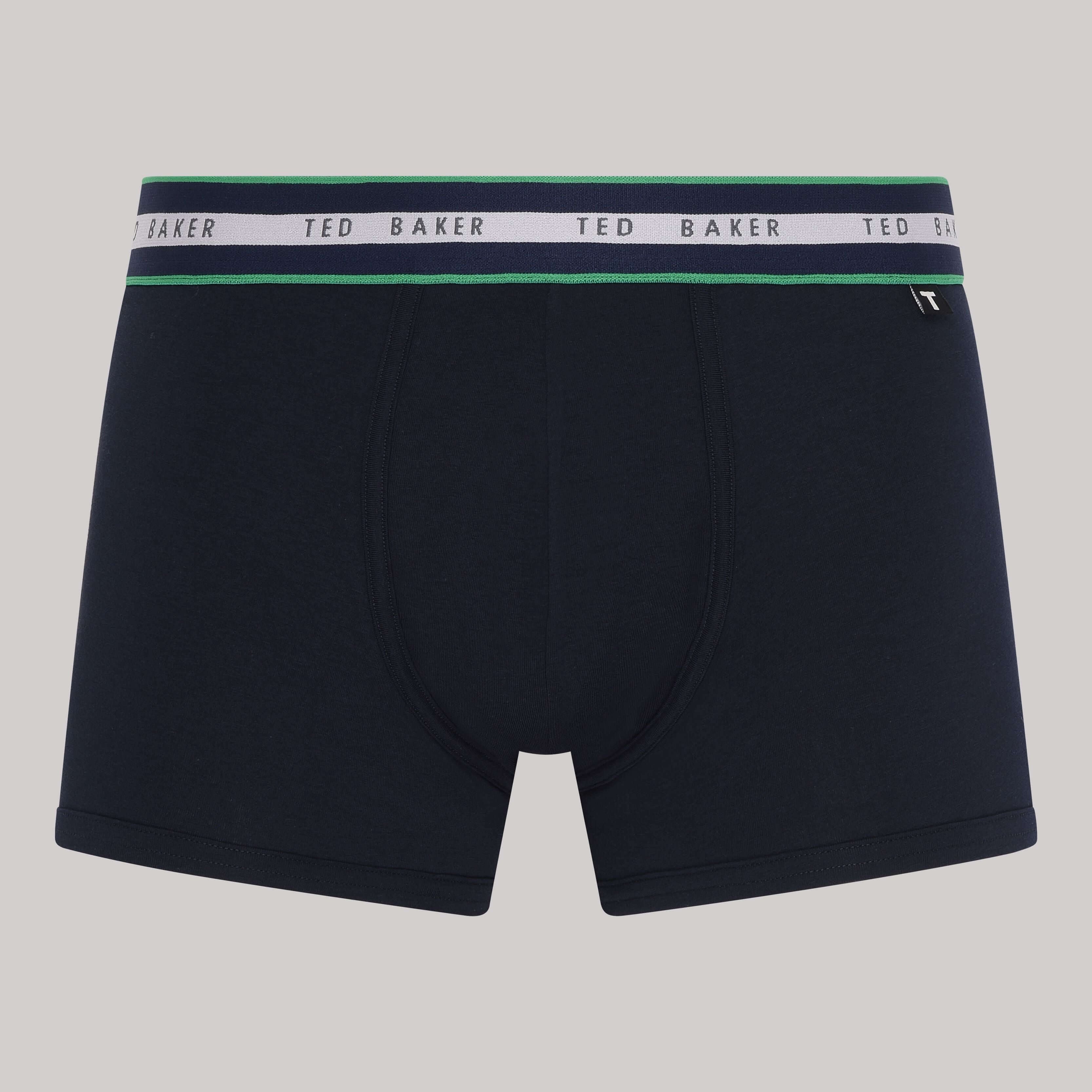 Ted Baker 3 Pack Cotton Stretch Trunks - Green/Grey/Peacoat