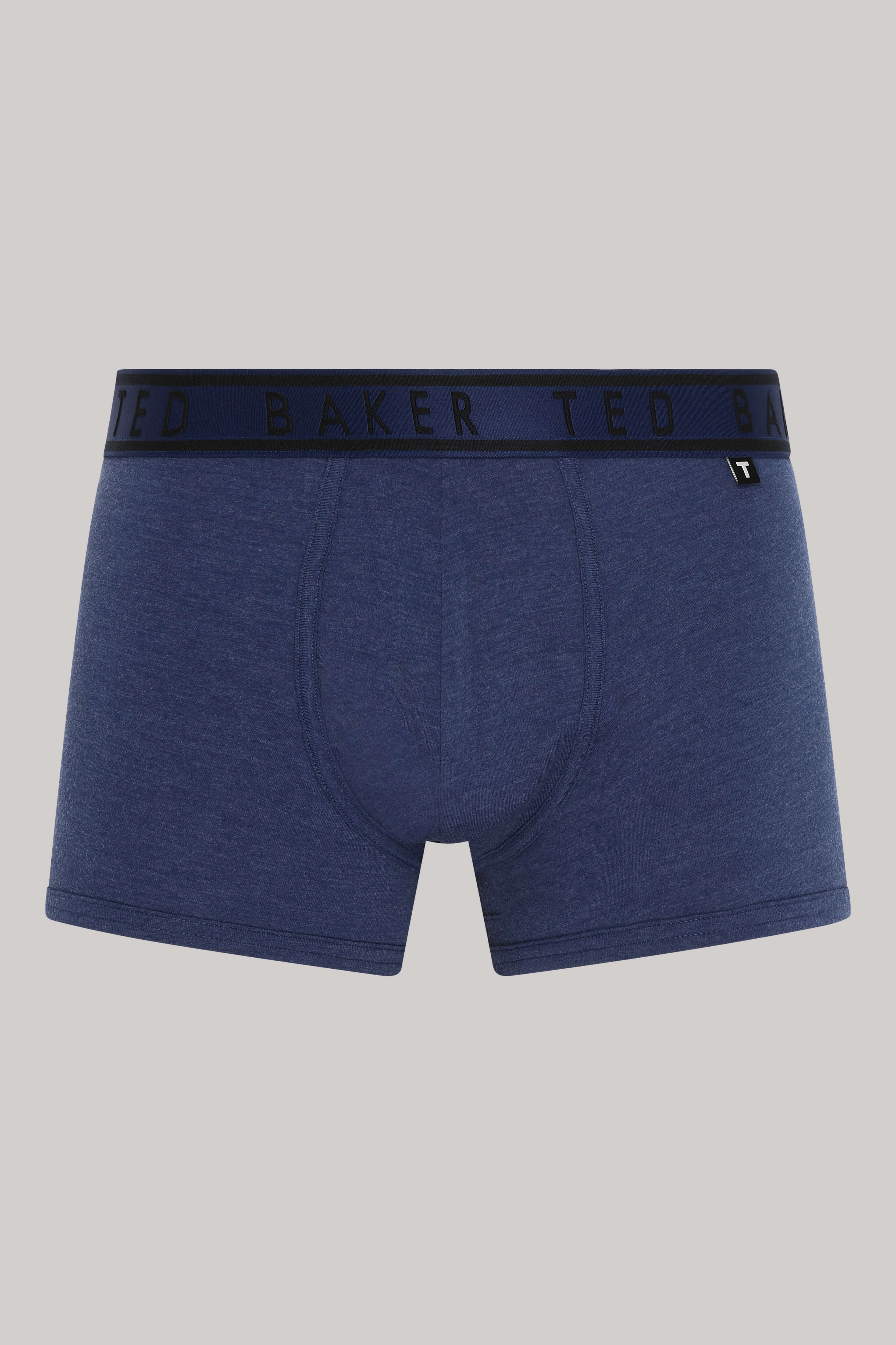 Ted Baker 3 Pack Cotton Stretch Solid Trunks - Black / Blue / Grey