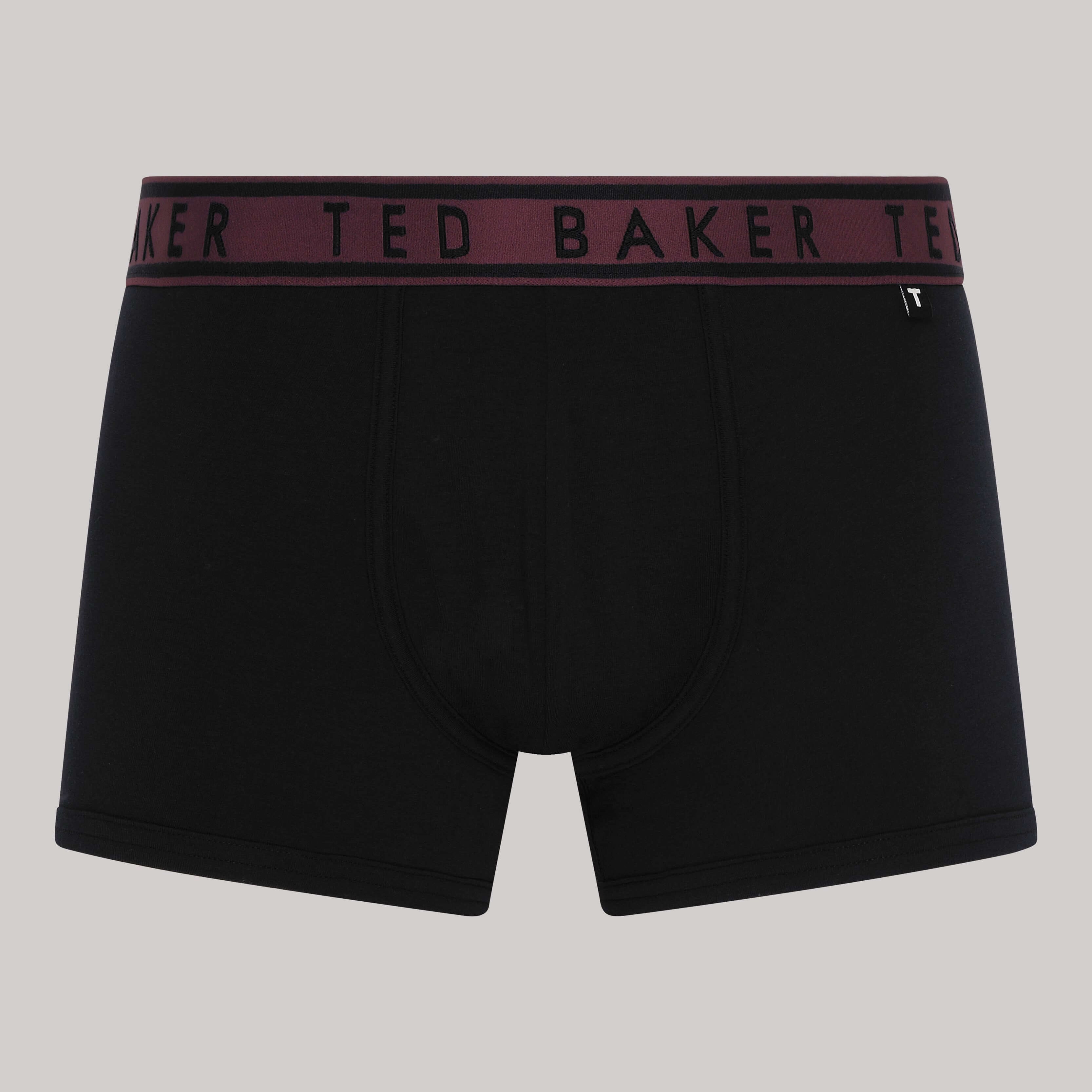 Ted Baker 3 Pack Cotton Stretch Solid Trunks - Black / Bright Bands Multi