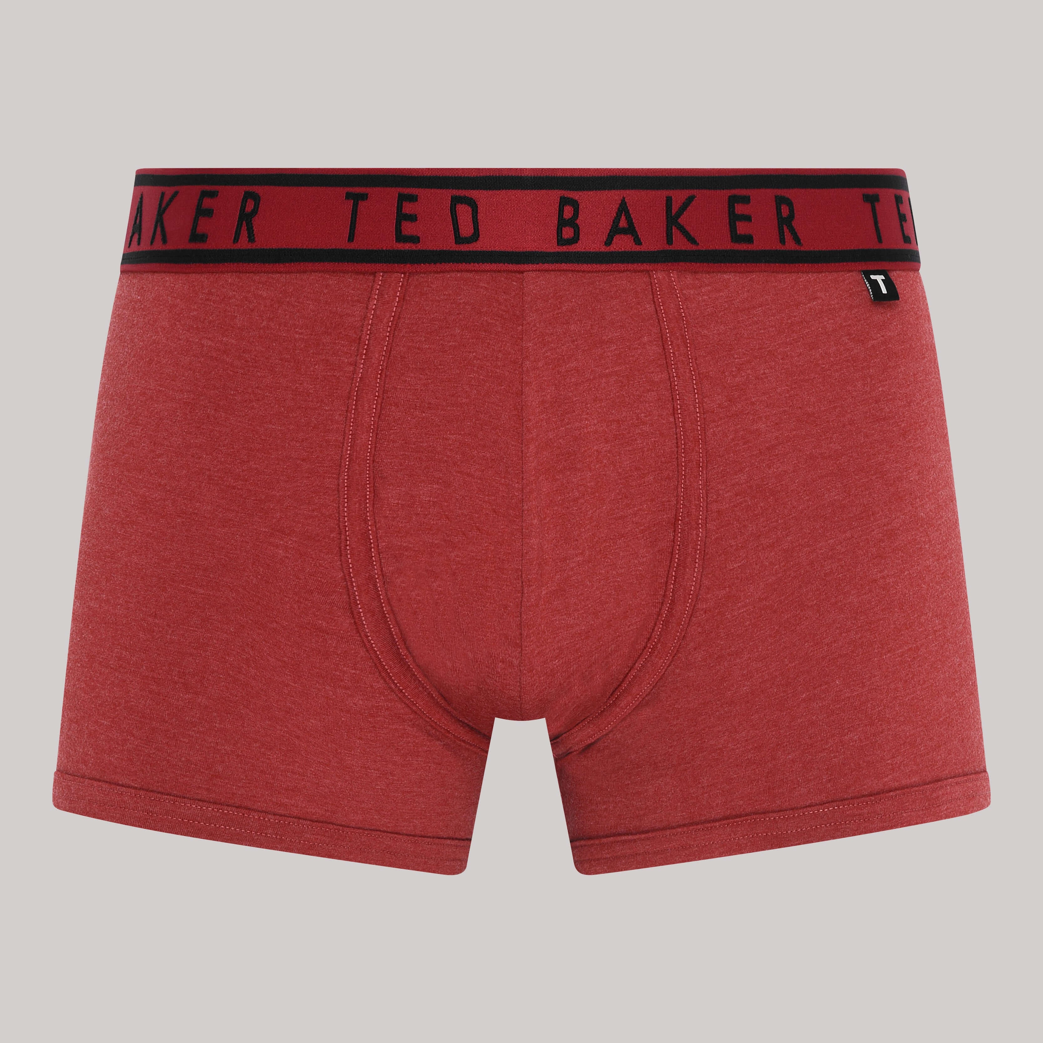Ted Baker 3 Pack Cotton Stretch Solid Trunks - Black / Plum / Red