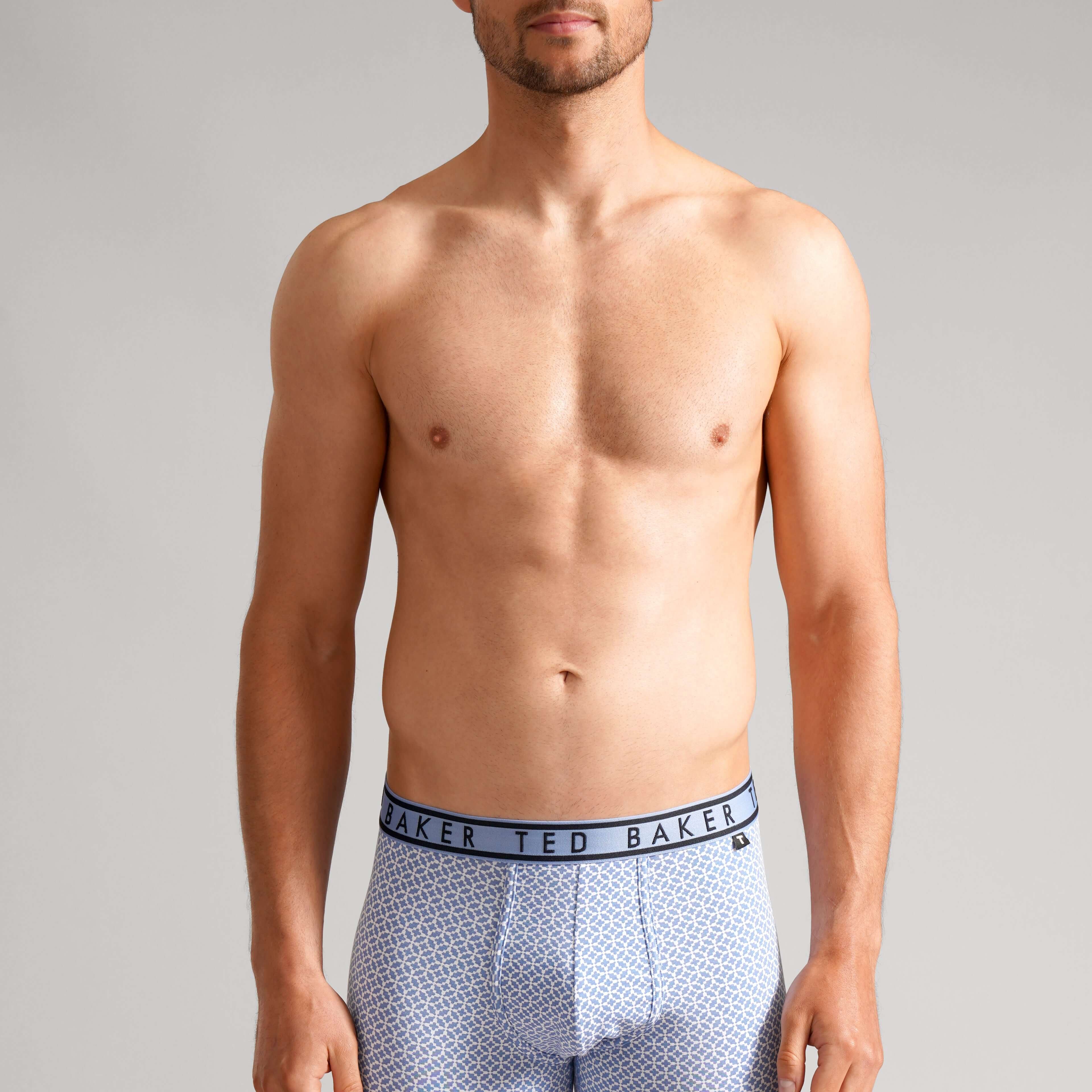 Ted Baker 3-Pack Boxer Briefs, White/ Blue Tile/ Heather Grey