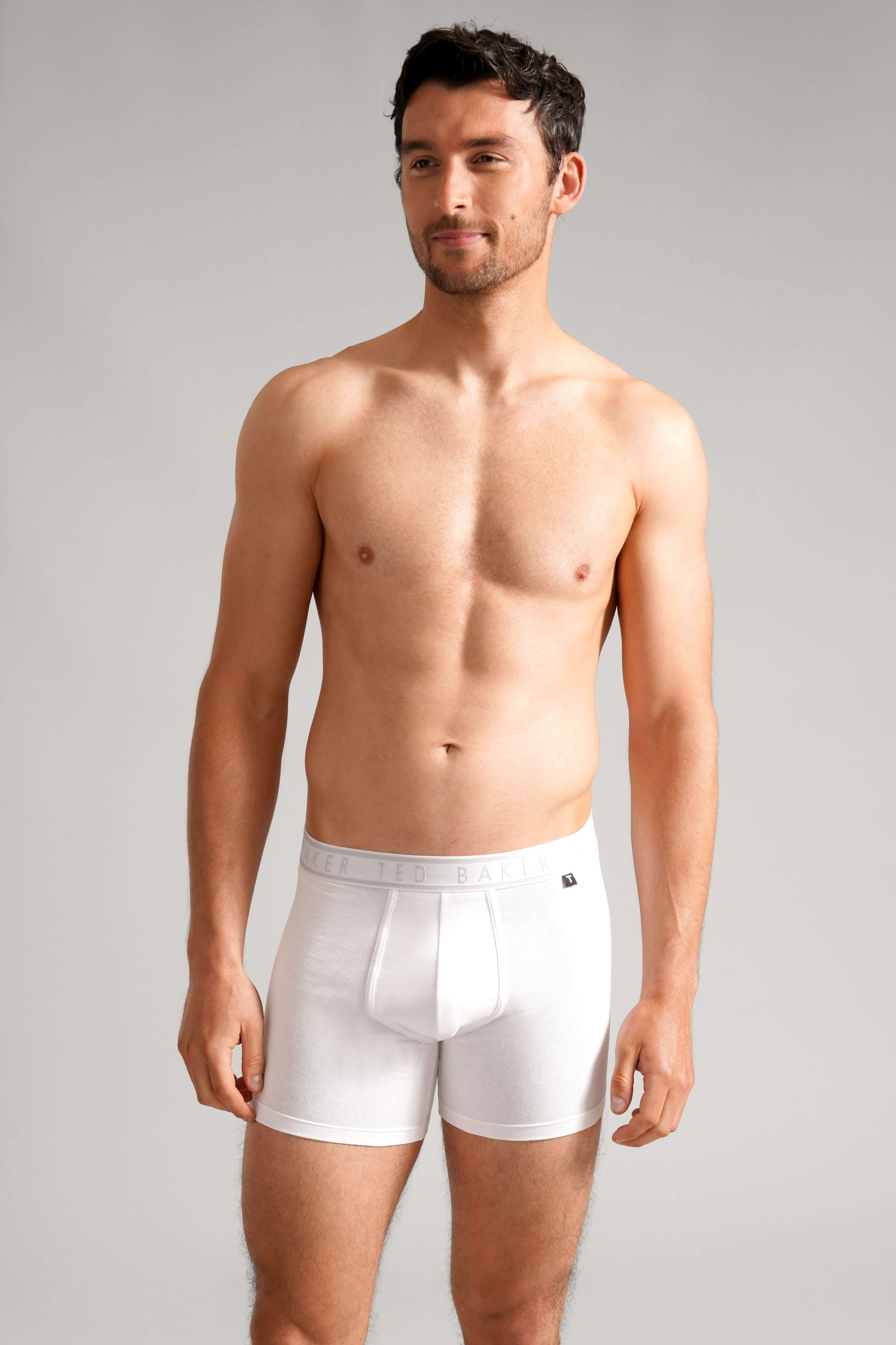 Ted Baker 3-Pack Boxer Briefs, White/ Blue Tile/ Heather Grey