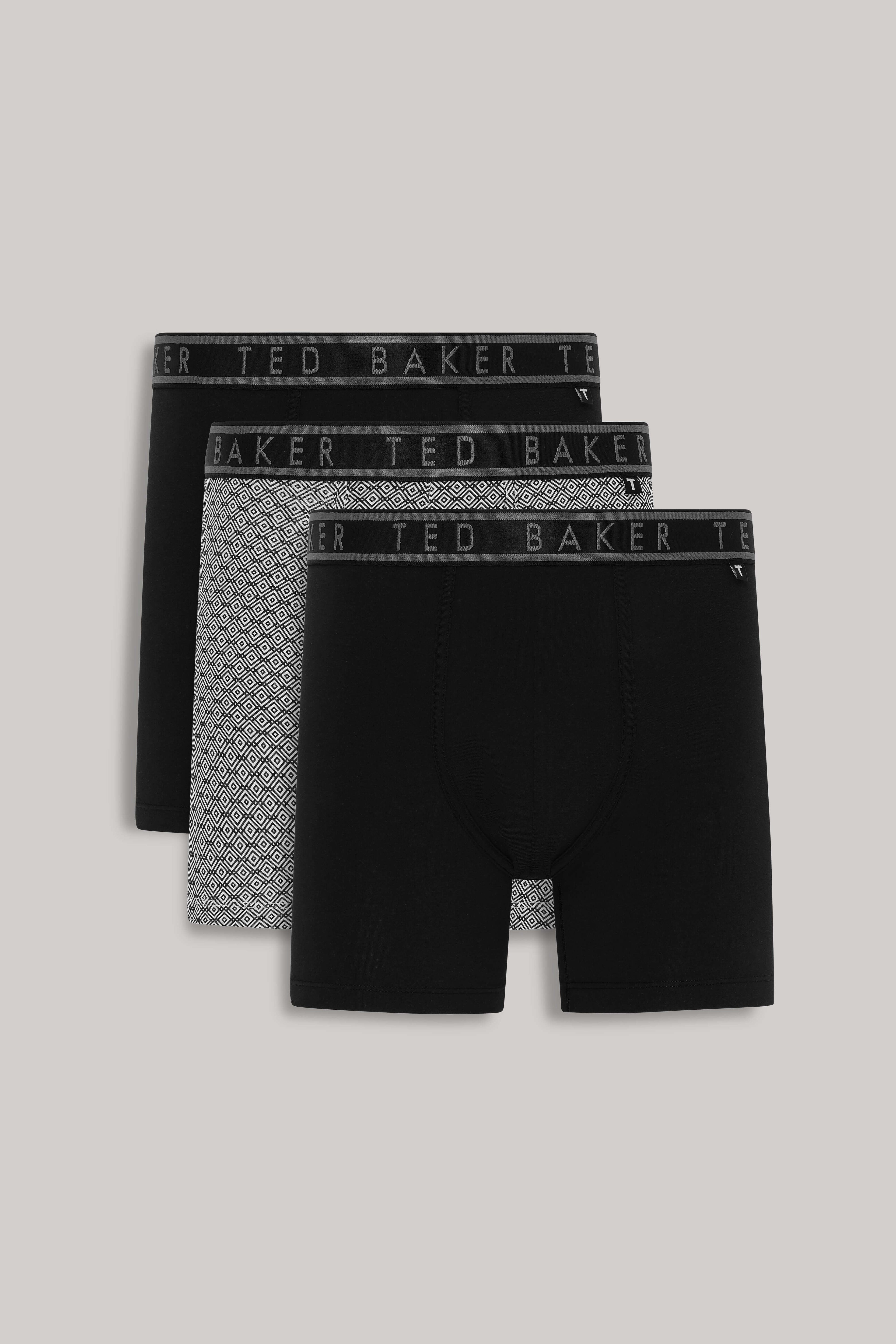 Ted Baker 3 Pack Cotton Stretch Boxer Briefs - Black/ Micron/ Black