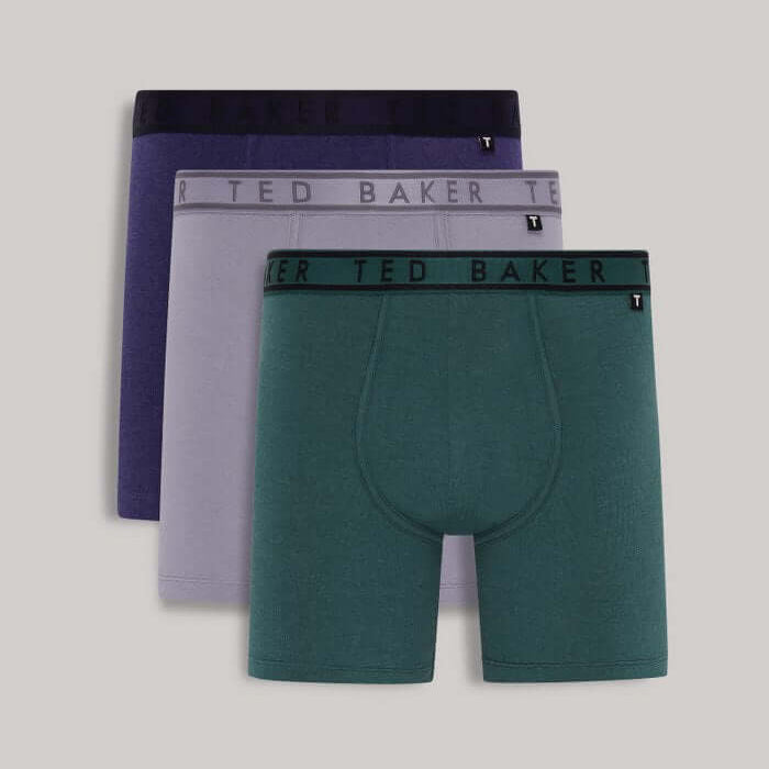 Ted Baker 3-Pack Boxer Briefs, Midnight Sail/ Weathervane/ Trekking Green