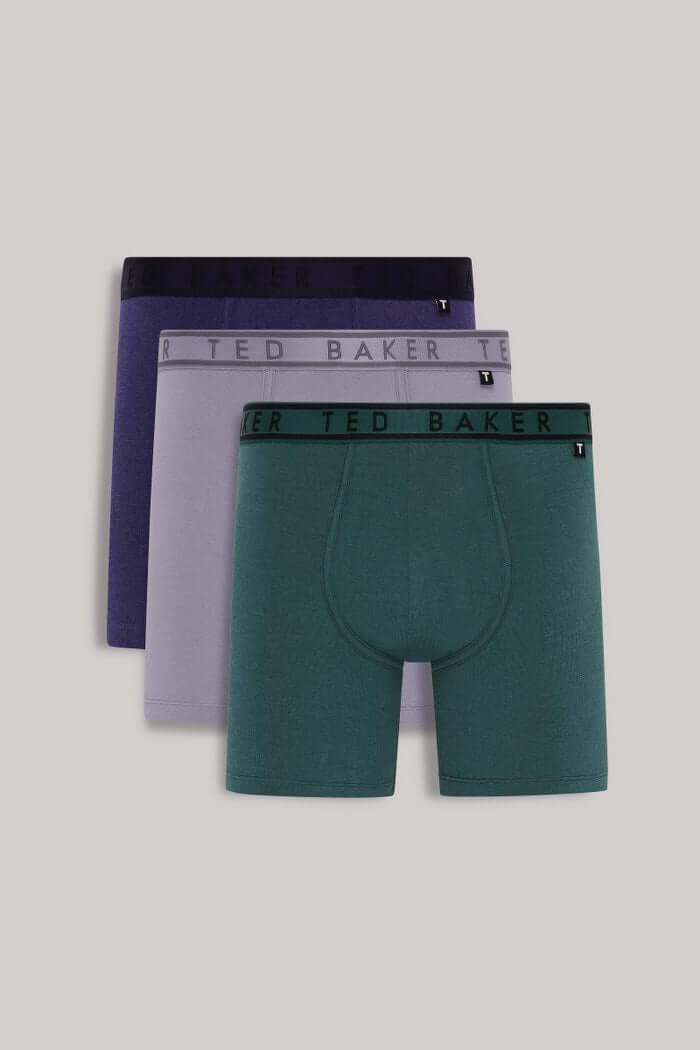 Ted Baker 3-Pack Boxer Briefs, Midnight Sail/ Weathervane/ Trekking Green