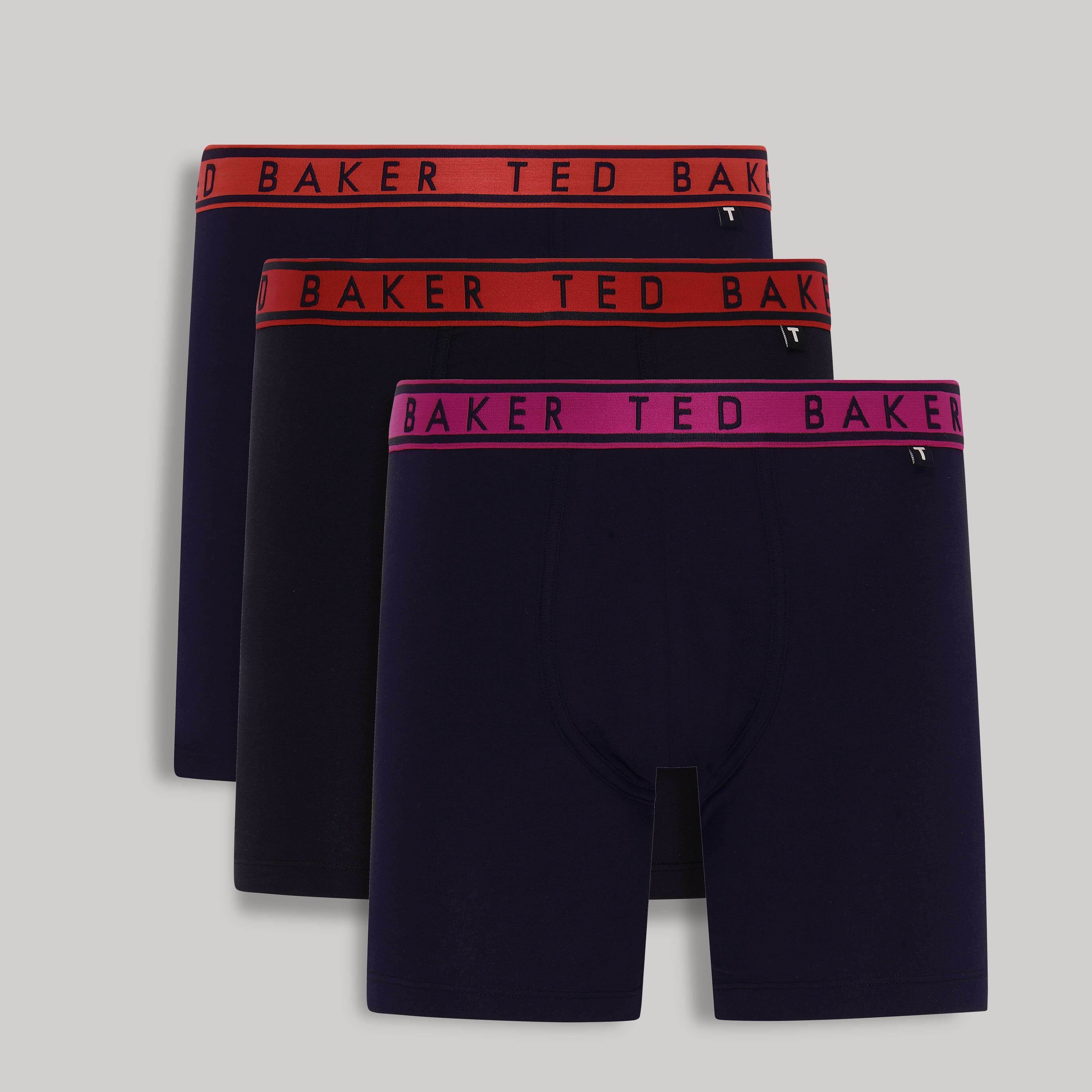 Ted Baker 3 Pack Cotton Stretch Boxer Briefs - Black Multi