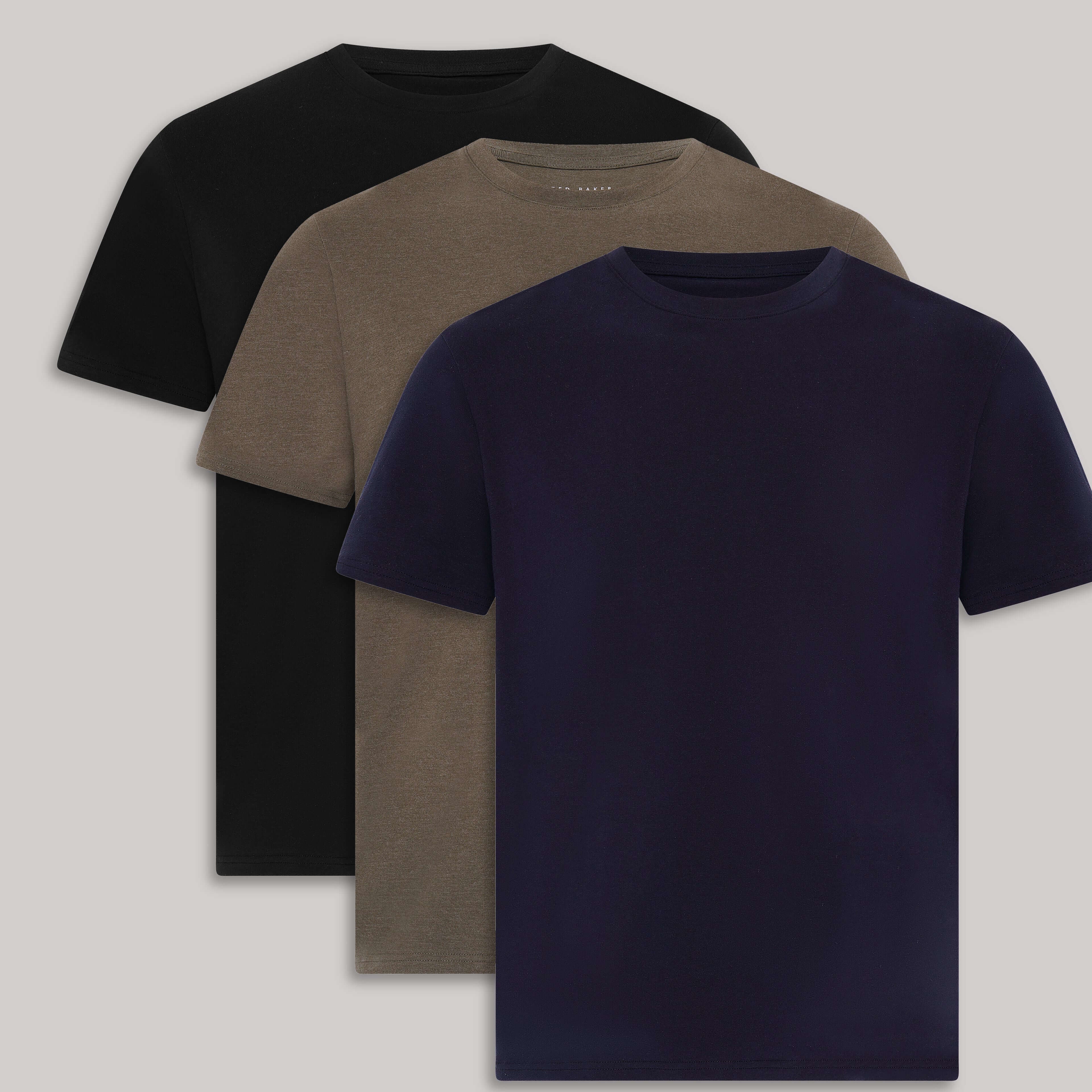 Ted Baker 3-Pack Lounge Crew Neck T-Shirts - Olive/Black/Navy