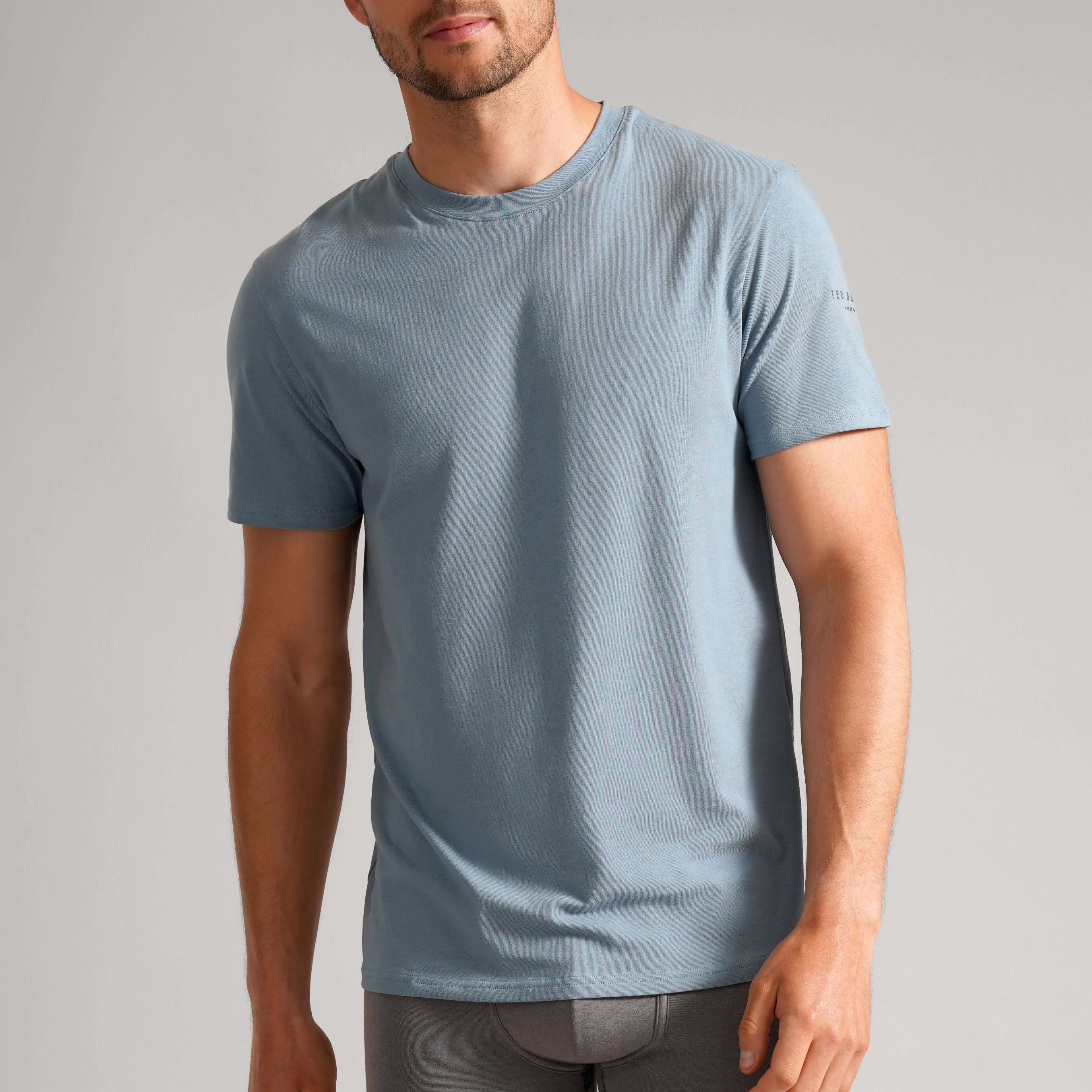 Ted Baker 3-Pack Lounge Crew Neck T-Shirts - Blue/Grey/Navy