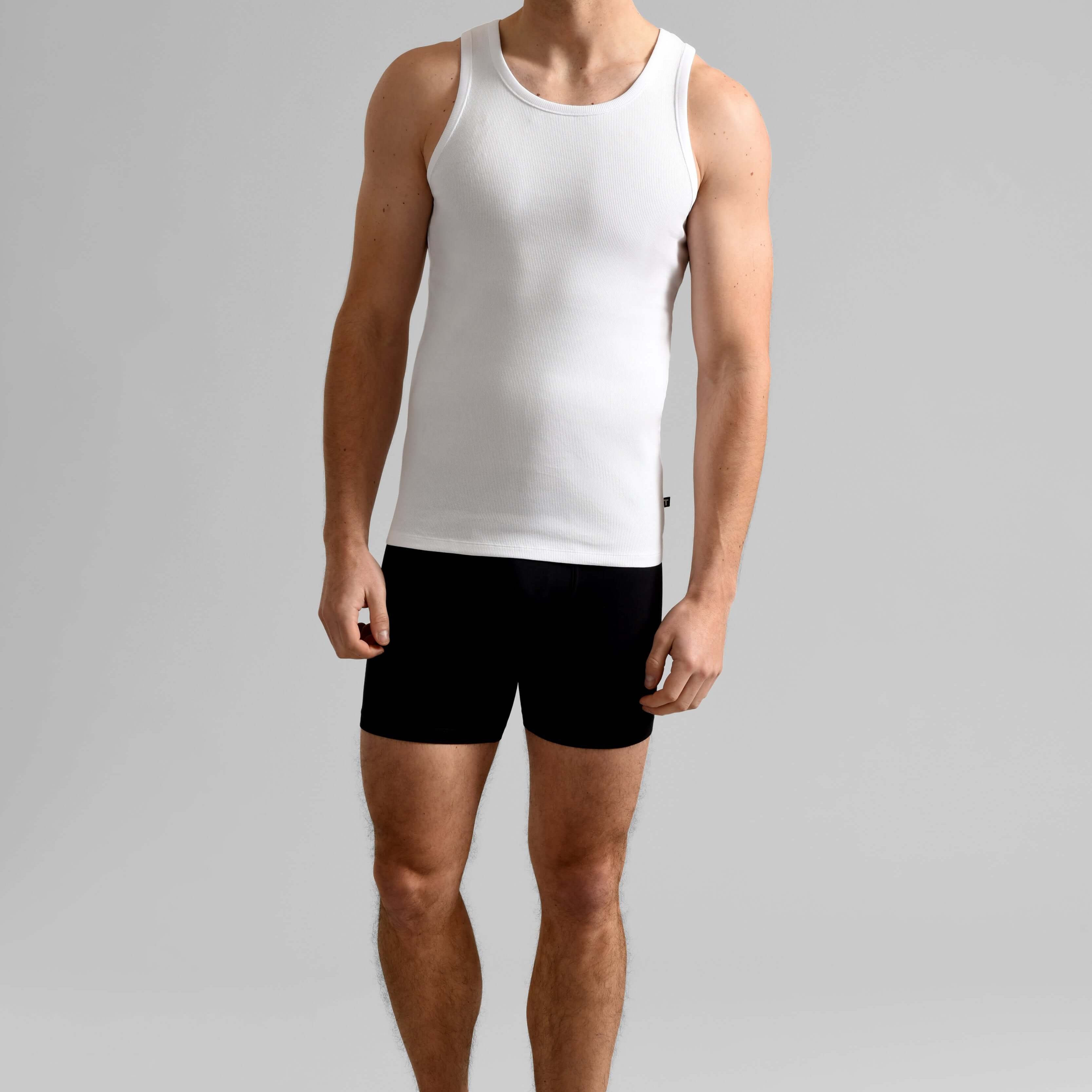Ted Baker Mens 3 Pack Crew Neck Tank Top - White Cotton Stretch