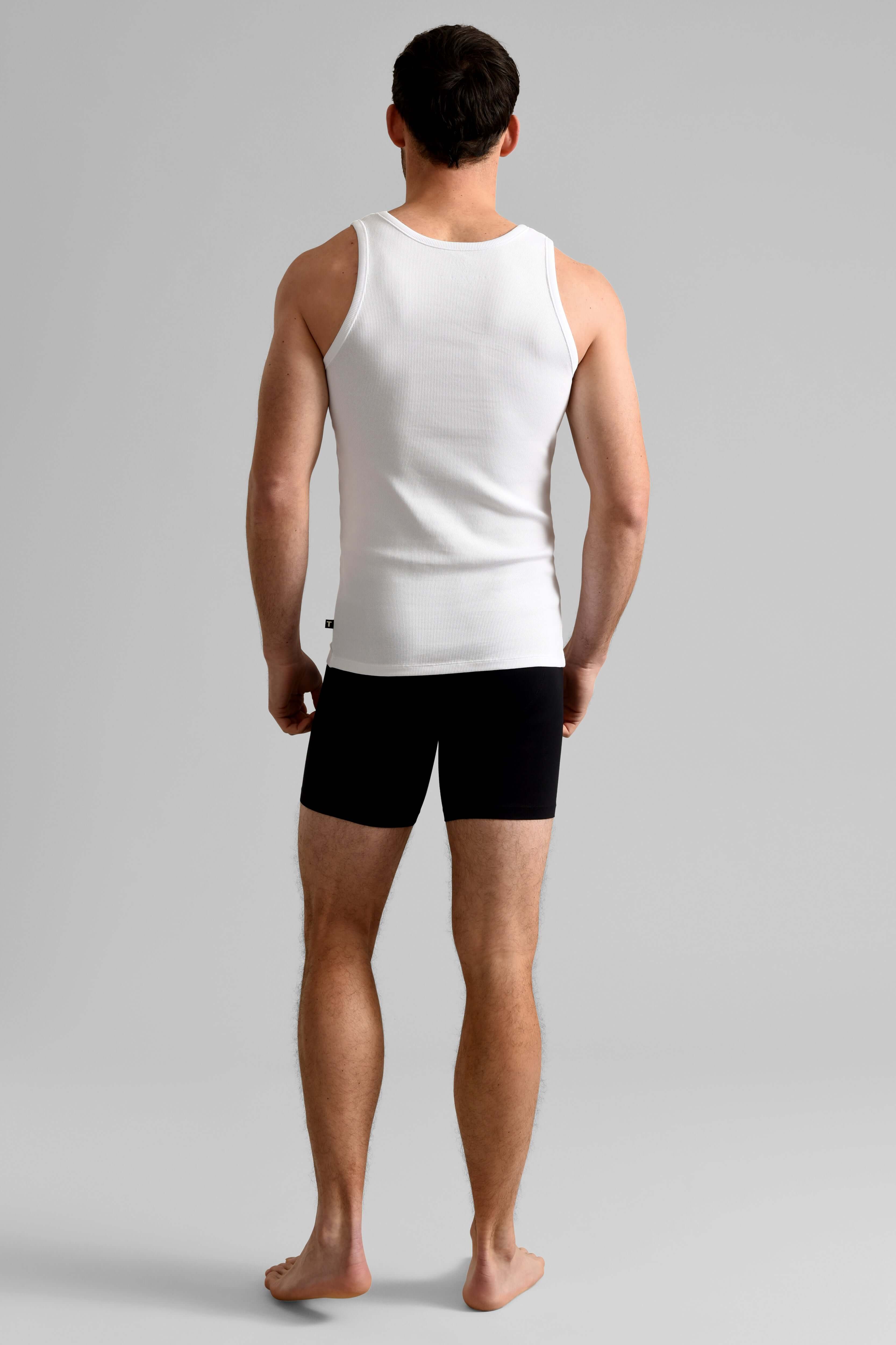 Ted Baker Mens 3 Pack Crew Neck Tank Top - White Cotton Stretch