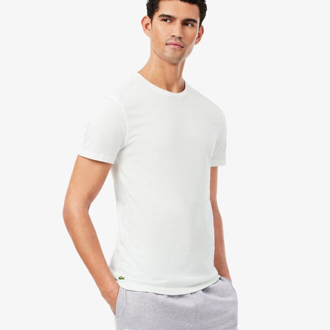 Lacoste TH2273 RFX 3-Pack Slim Fit Cotton Crew Neck T-Shirts – Lacoste three-pack gift box with carmine red, white and blue T-shirts