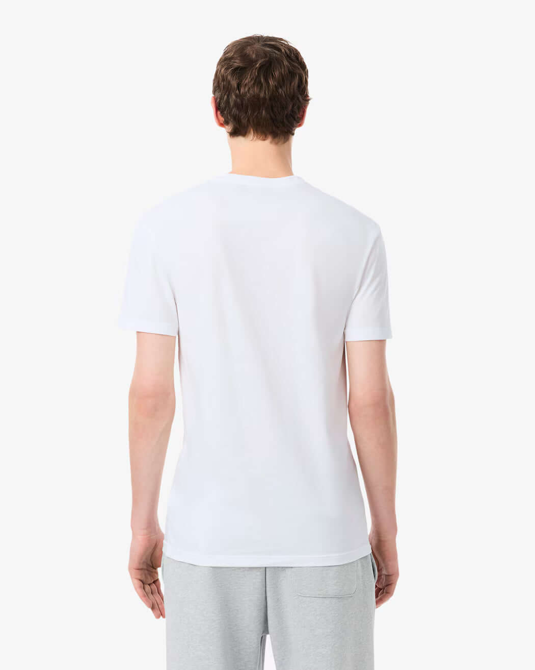 Lacoste TH9008-001 3-Pack Slim Fit V-Neck T-Shirts White - model back