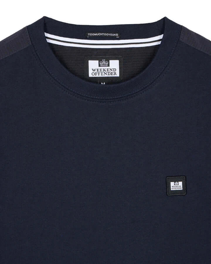 Weekend Offender Garcia Overlay T-Shirt | Navy