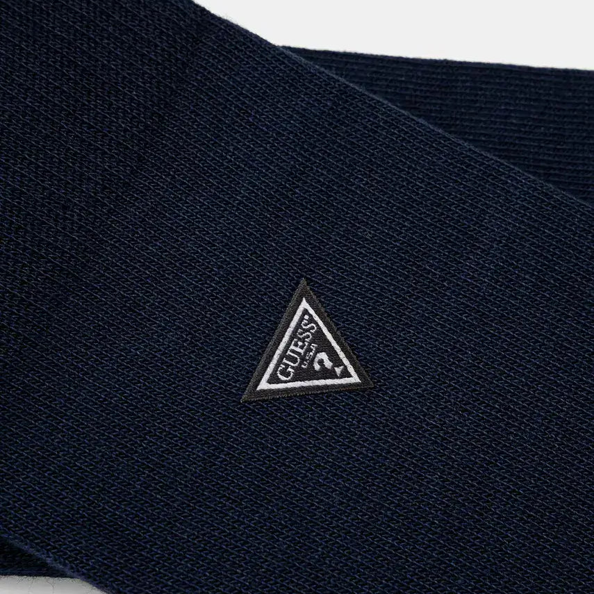 Guess Men’s Regular Crew Socks – 1 Pack, Black & Smart Blue