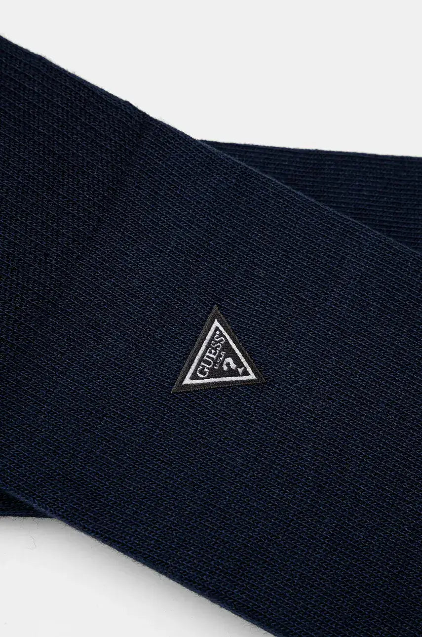 Guess Men’s Regular Crew Socks – 1 Pack, Black & Smart Blue