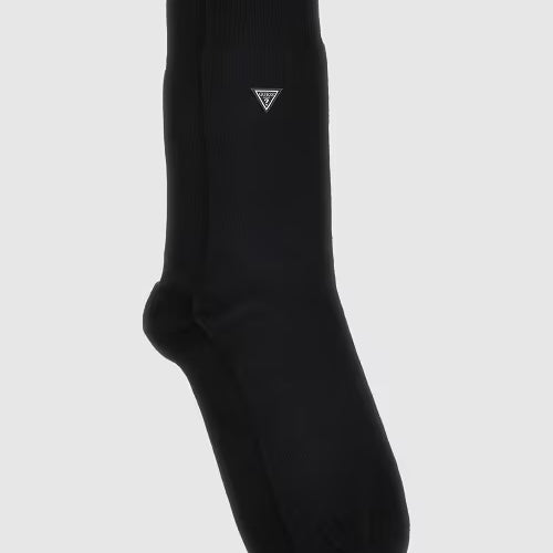 Guess Men’s Regular Crew Socks – 1 Pack, Black & Smart Blue