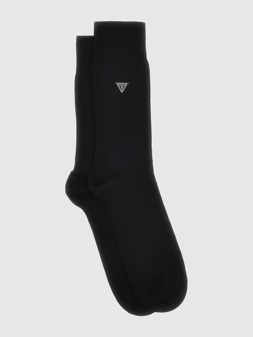 Guess Men’s Regular Crew Socks – 1 Pack, Black & Smart Blue