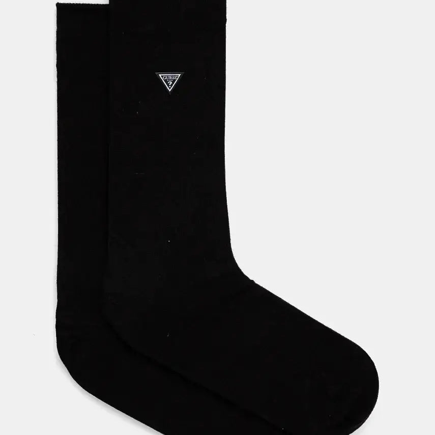 Guess Men’s Regular Crew Socks – 1 Pack, Black & Smart Blue