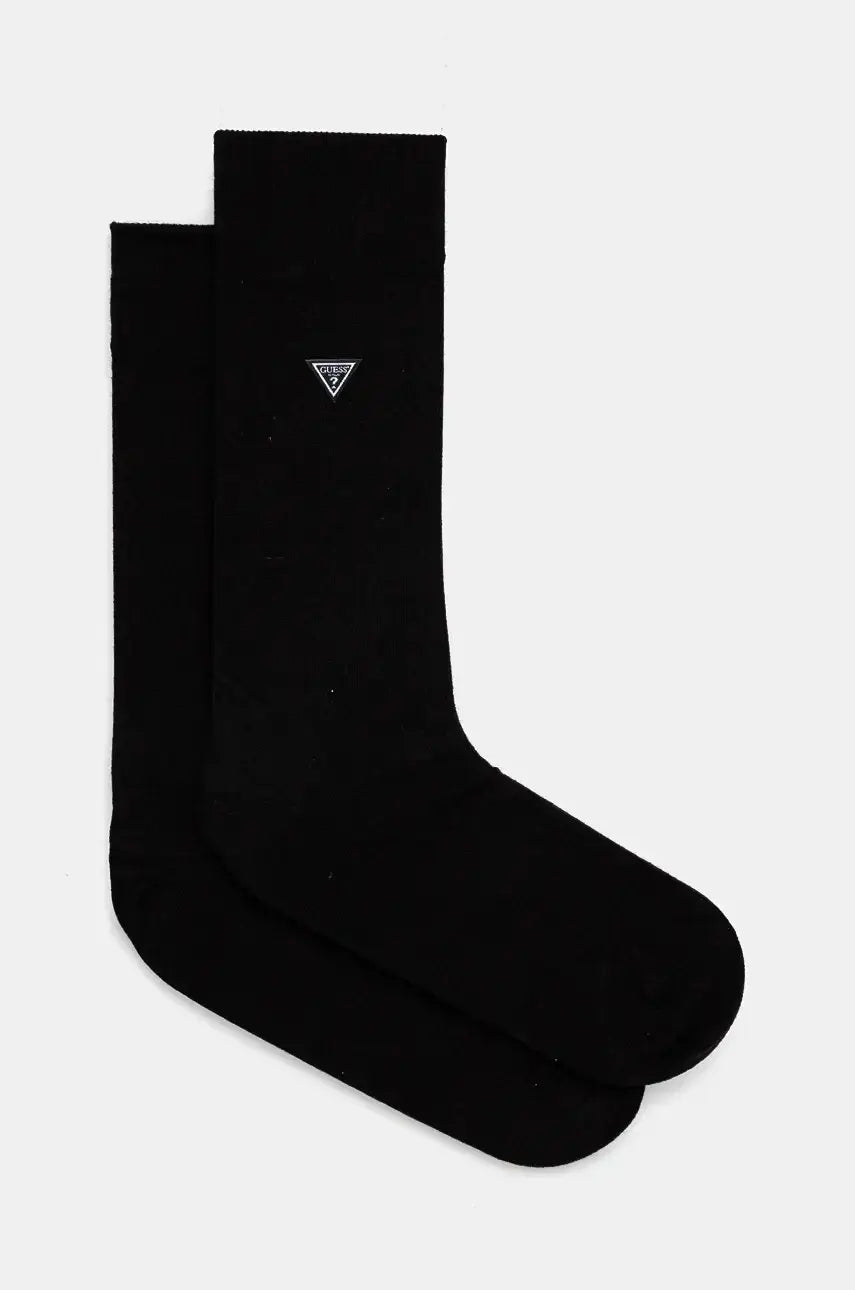 Guess Men’s Regular Crew Socks – 1 Pack, Black & Smart Blue