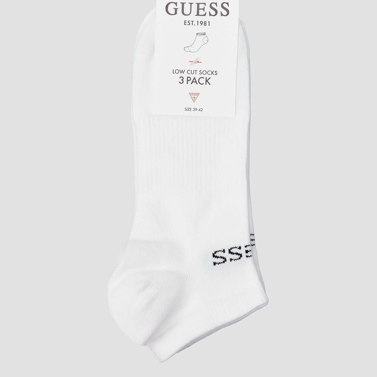GUESS Sneaker Socks 3 Pack – Low Cut Cotton Blend | Sizes 39/42 & 43/46
