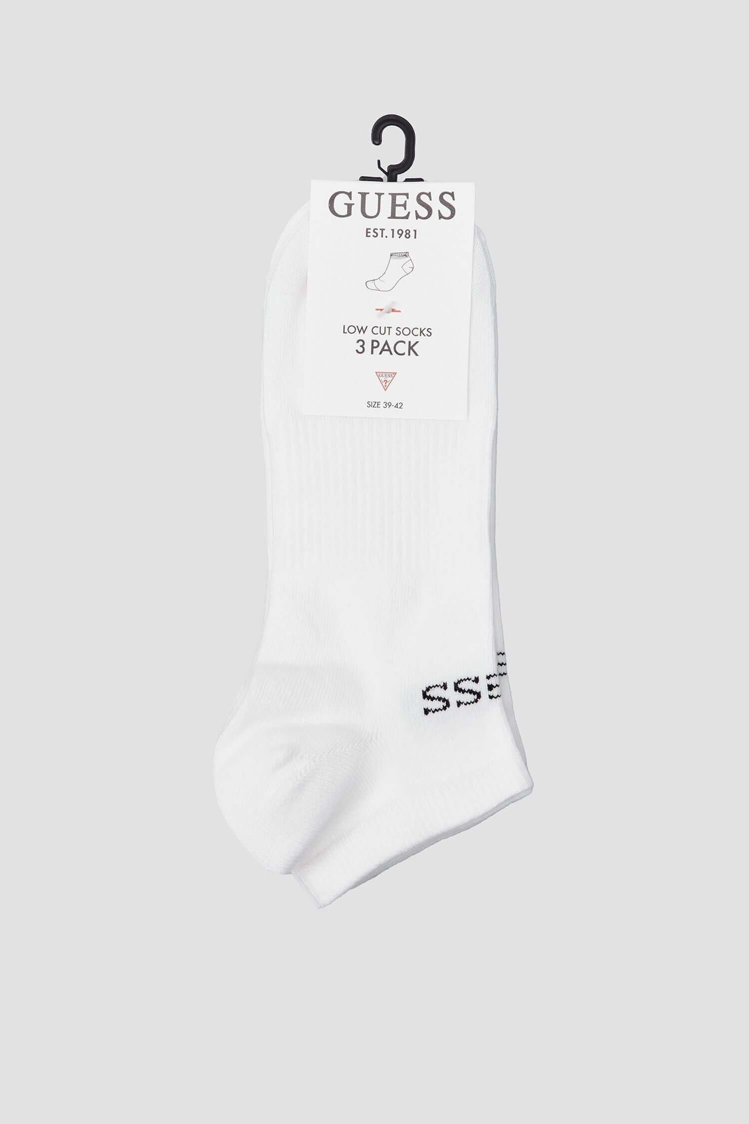 GUESS Sneaker Socks 3 Pack – Low Cut Cotton Blend | Sizes 39/42 & 43/46