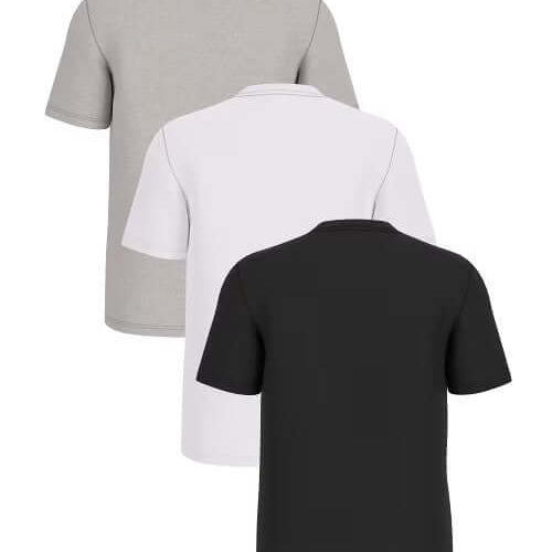 Guess Men’s Black, White, Grey T-Shirt 3-Pack | Organic Cotton Regular Fit