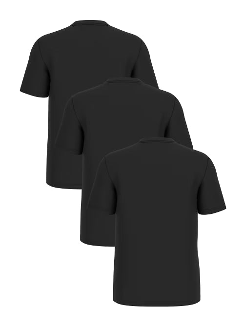 Guess Men’s Black T-Shirt 3-Pack | Organic Cotton Regular Fit