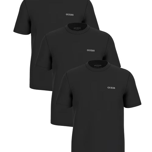 Guess Men’s Black T-Shirt 3-Pack | Organic Cotton Regular Fit