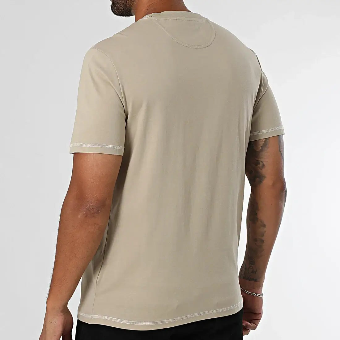GUESS Organic Cotton T-Shirt Beige – Premium Logo Tee