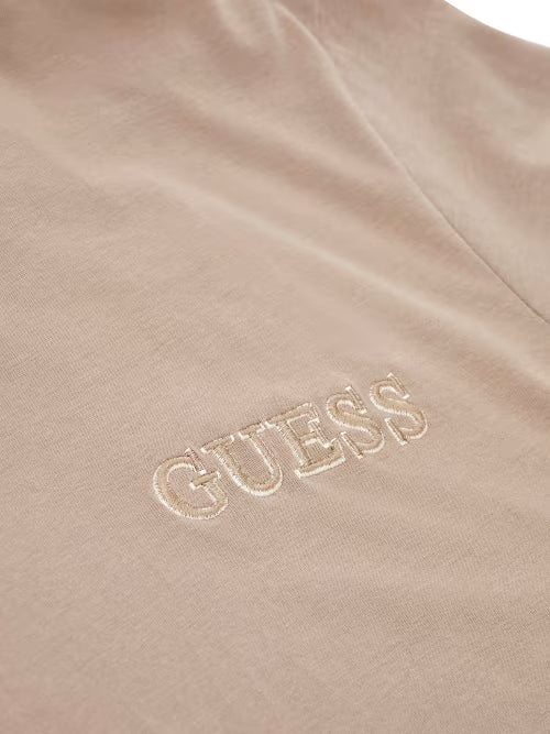 GUESS Organic Cotton T-Shirt Beige – Premium Logo Tee