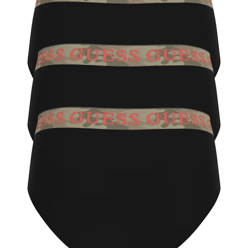 Guess Men’s Cotton Stretch Briefs 3-Pack – Black with Camo Waistbands