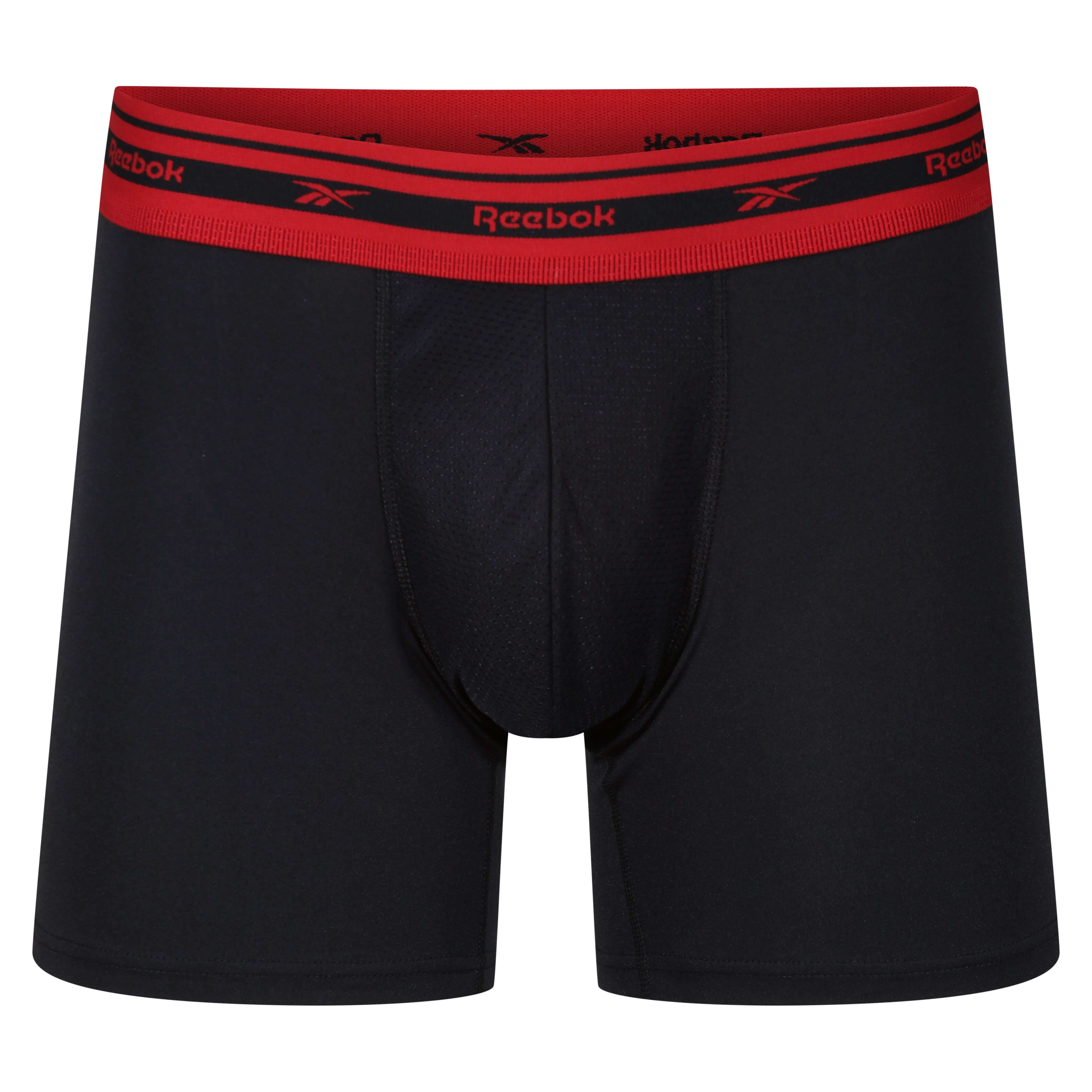 Reebok Darian Mens Performance 3 Pack Medium Sports Trunks - Black Multi