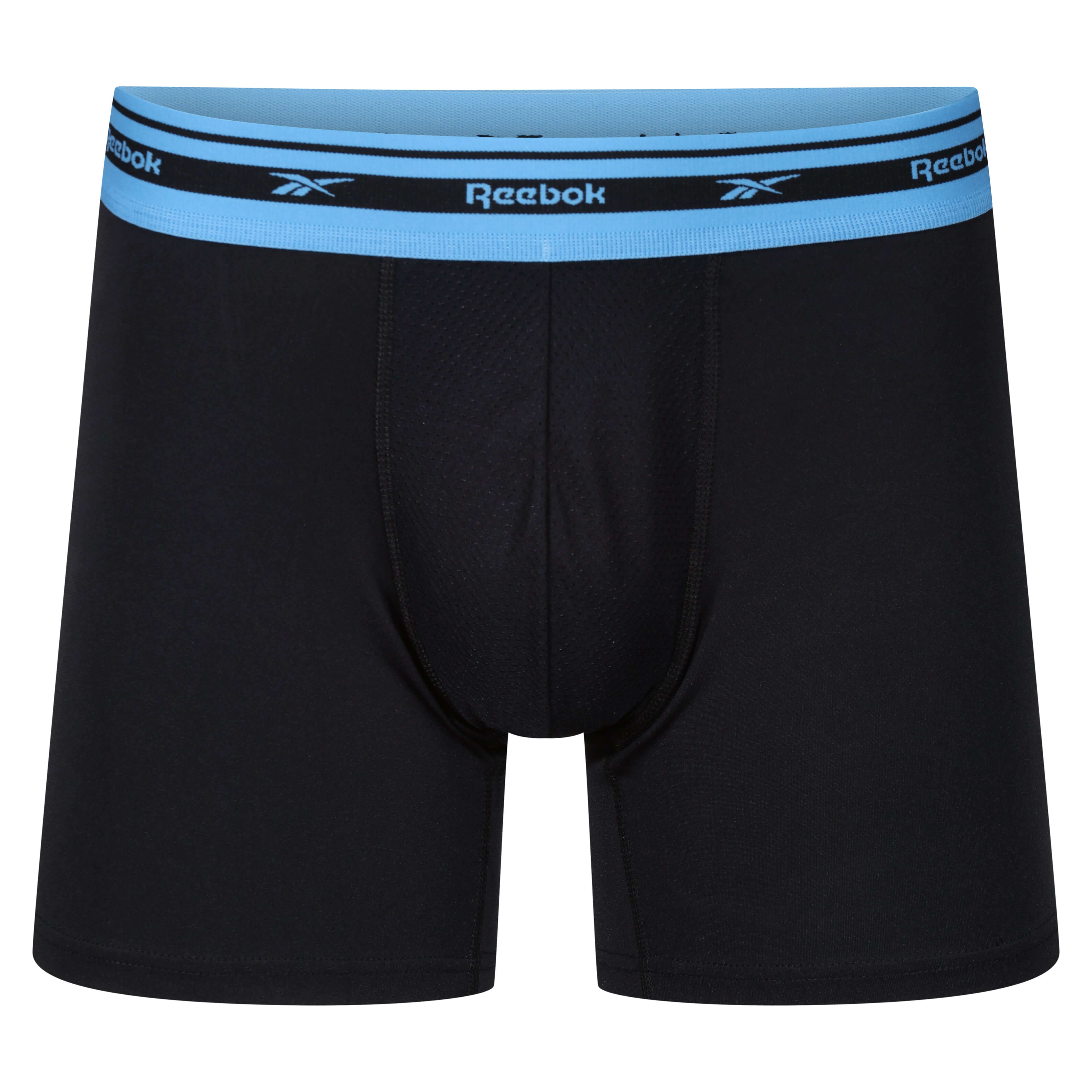 Reebok Darian Mens Performance 3 Pack Medium Sports Trunks - Black Multi