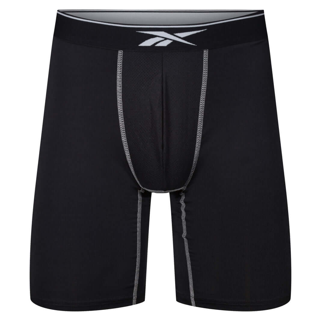 Reebok Graeme Mens Performance 3 Pack Long Sports Trunks - Black Multi