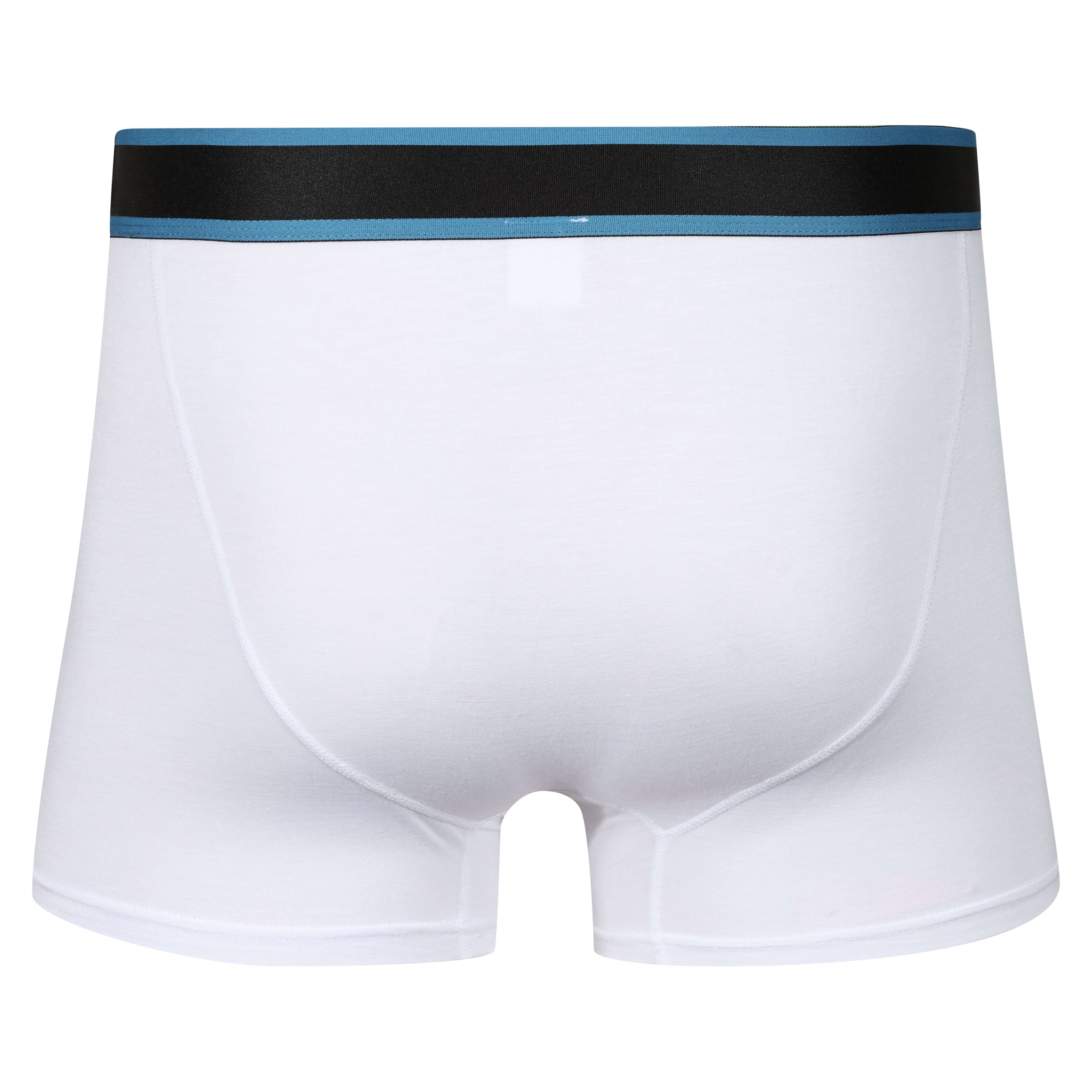 Reebok Mens Bamboo 3 Pack Balen Trunks - Black/White/Blue Slate
