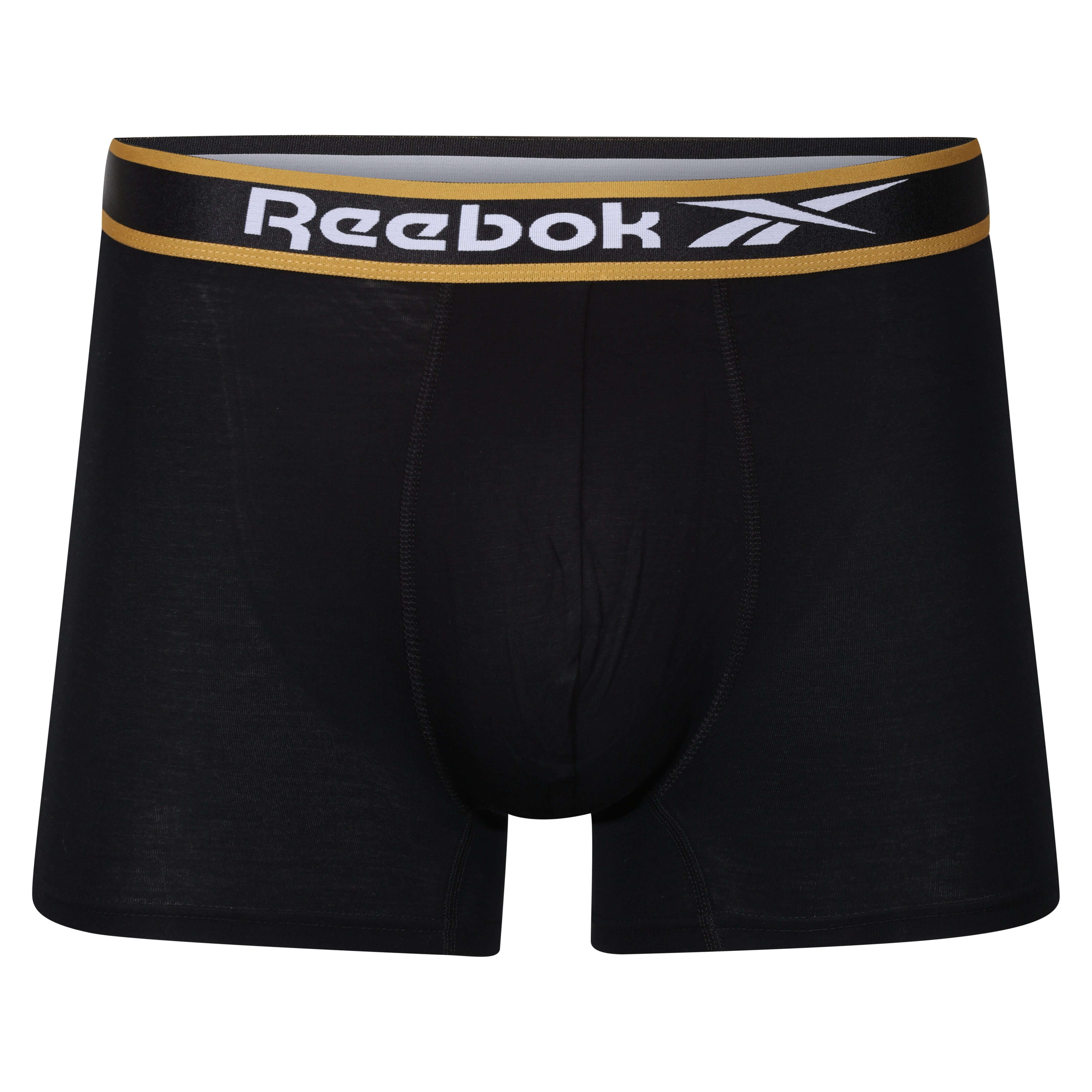 Reebok Mens Bamboo 3 Pack Balen Trunks - Black/White/Blue Slate