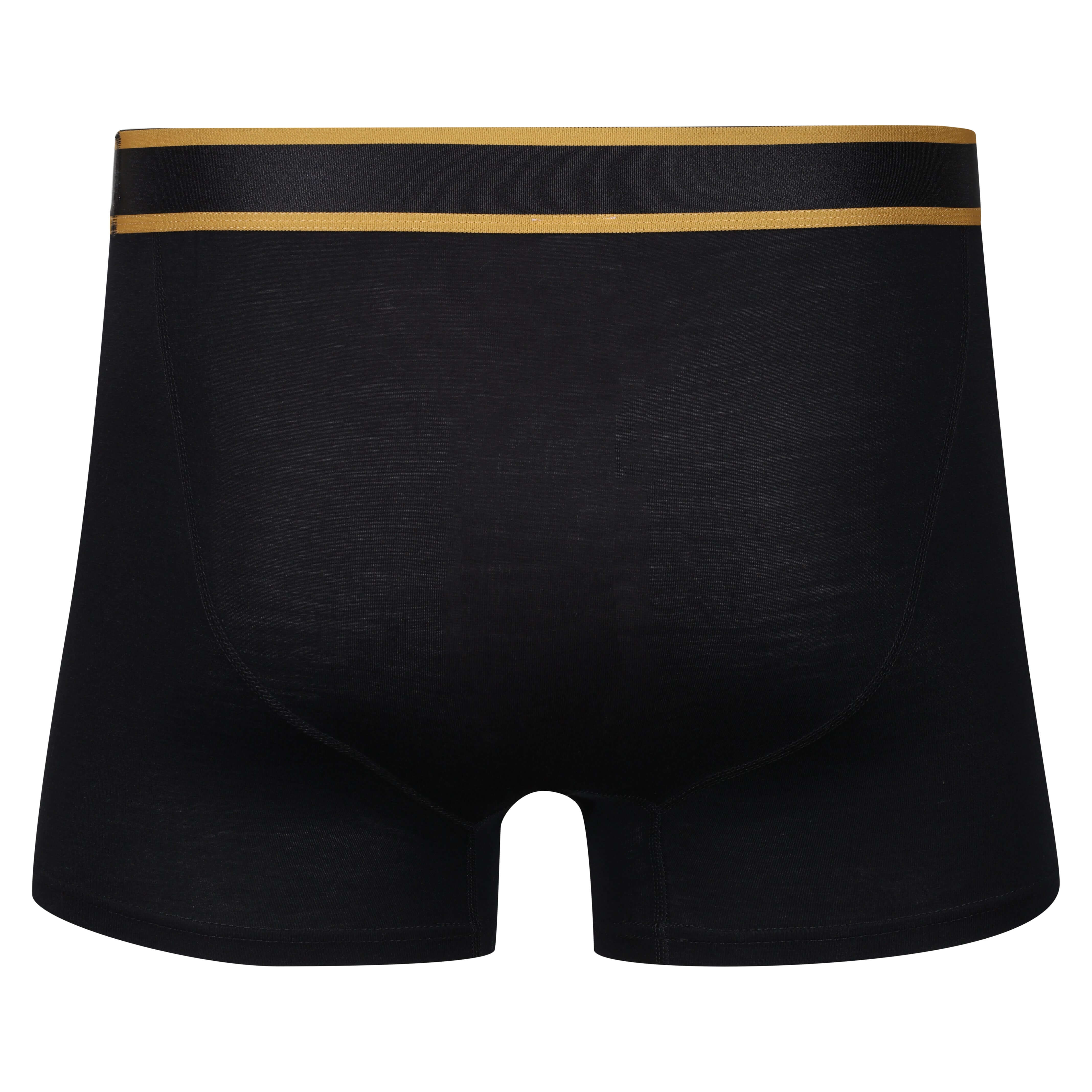 Reebok Mens Bamboo 3 Pack Balen Trunks - Black/White/Blue Slate
