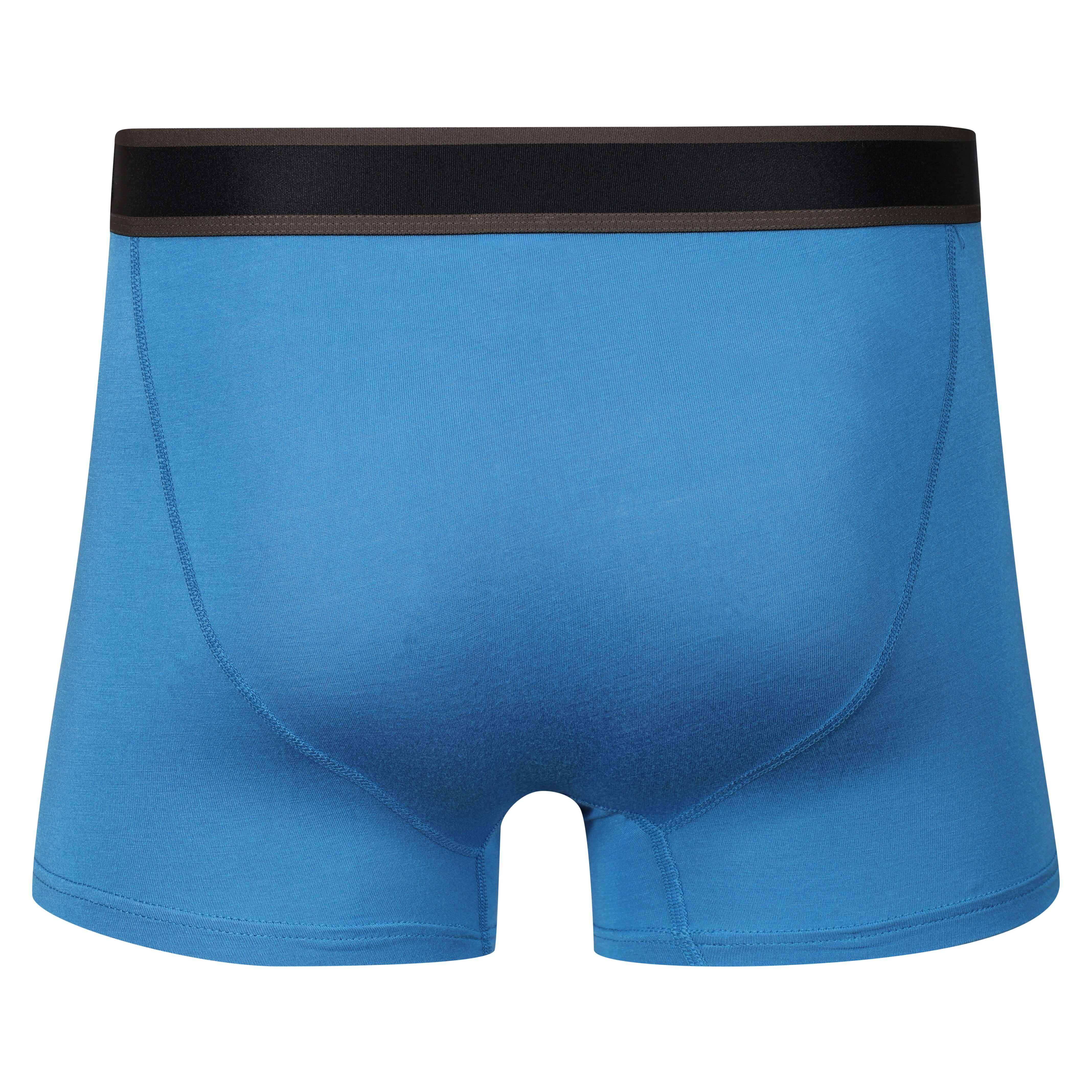Reebok Mens Bamboo 3 Pack Balen Trunks - Black/White/Blue Slate