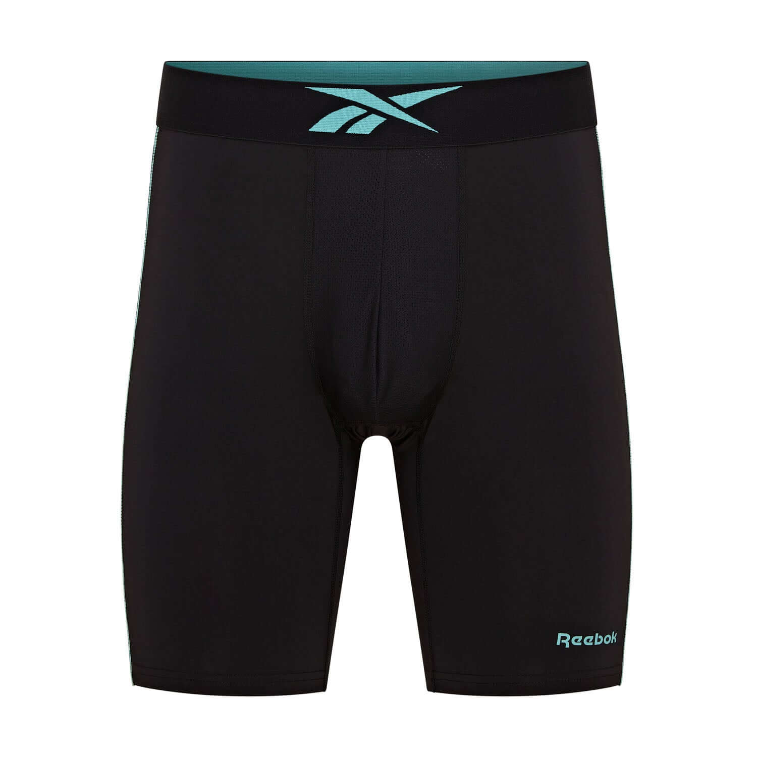 Reebok Placer Mens Performance 3 Pack Long Sports Trunks - Black