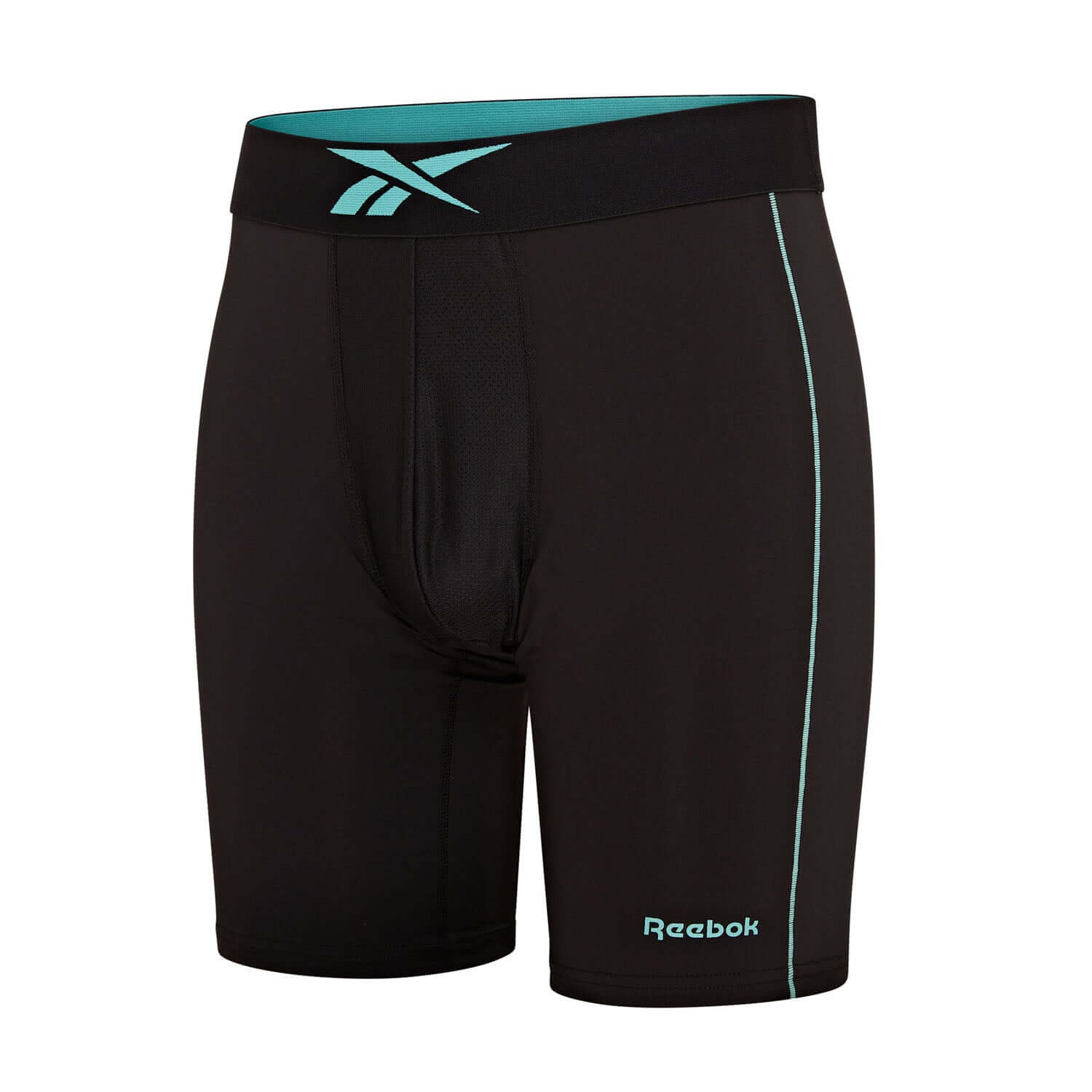 Reebok Placer Mens Performance 3 Pack Long Sports Trunks - Black