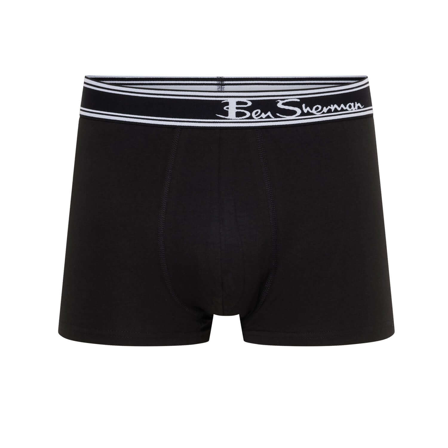 Ben Sherman Bruno 3 Pack Boxer Shorts – Men’s Stretch Cotton Trunks, Black