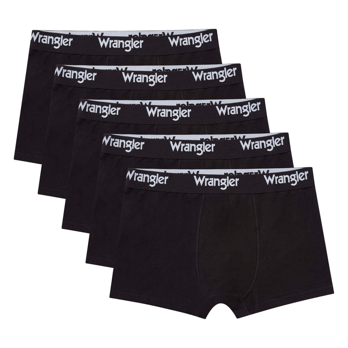 Wrangler Willox Men's 5-Pack Cotton Stretch Trunks - Black