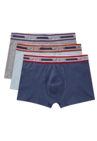 Wrangler 3 Pack Cotton Stretch Trunks - Grey Marl/Dark Denim/Dream Blue