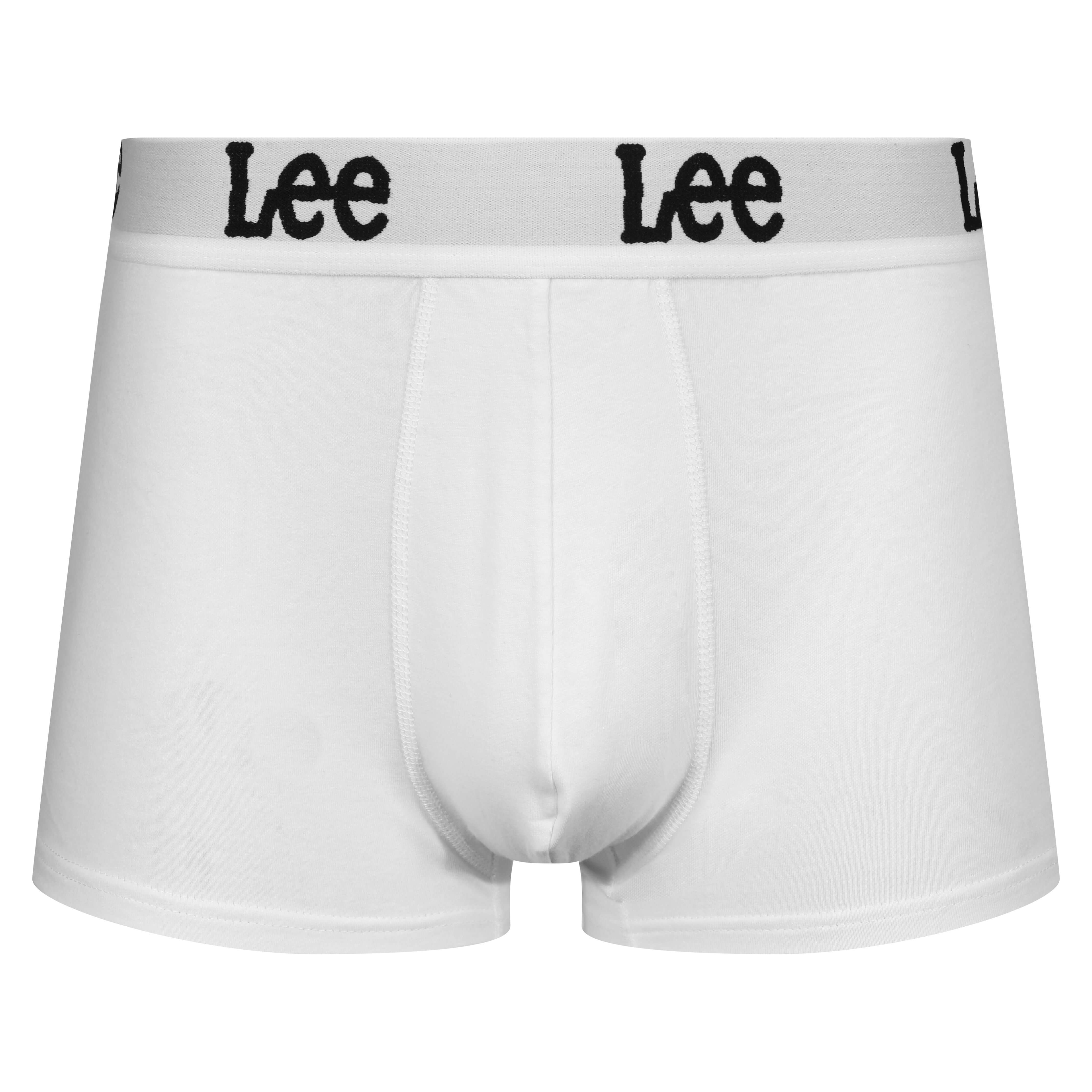 Lee Men’s 3 Pack Cotton Stretch Trunks – Gannon Black, Grey & White