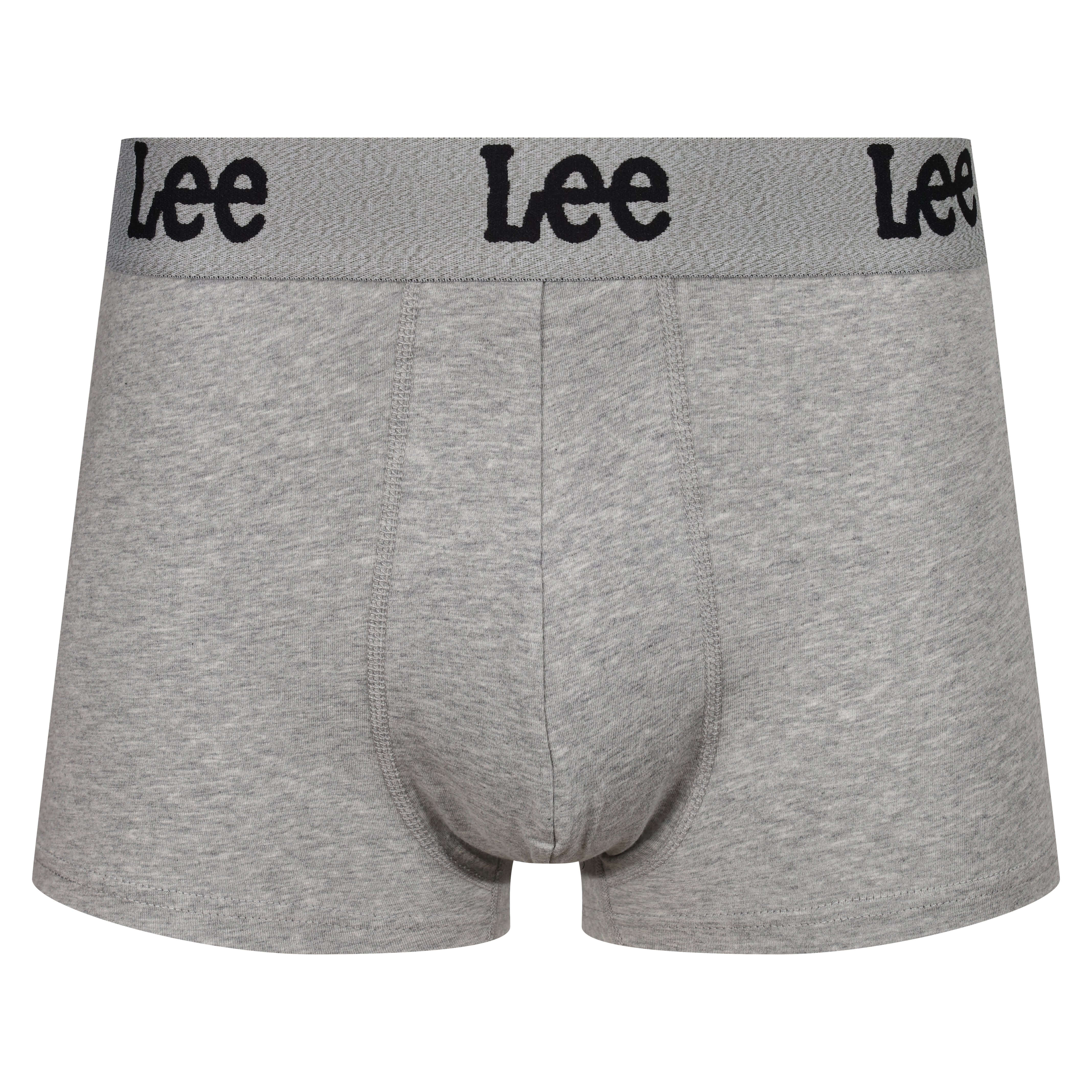 Lee Men’s 3 Pack Cotton Stretch Trunks – Gannon Black, Grey & White