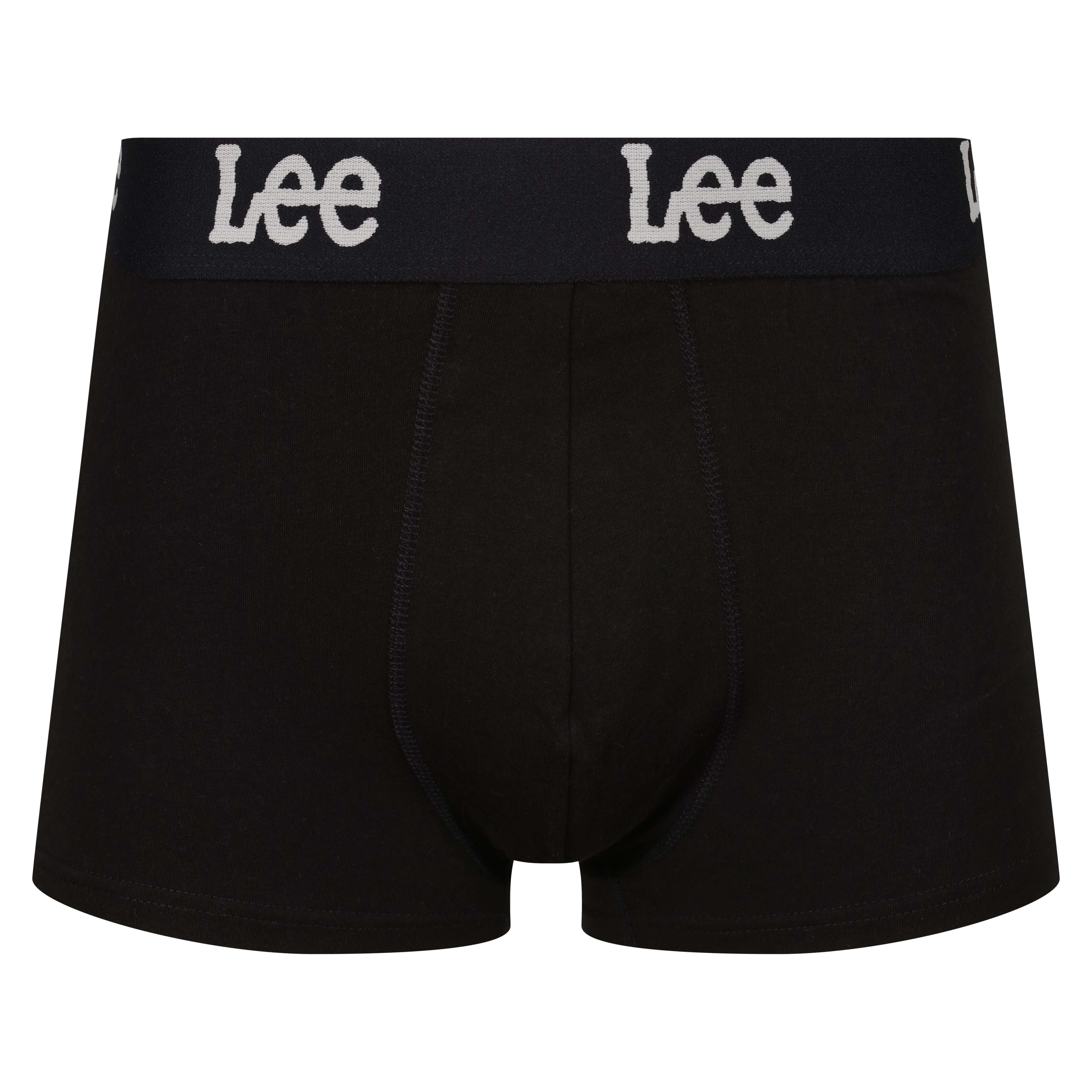 Lee Men’s 3 Pack Cotton Stretch Trunks – Gannon Black, Grey & White
