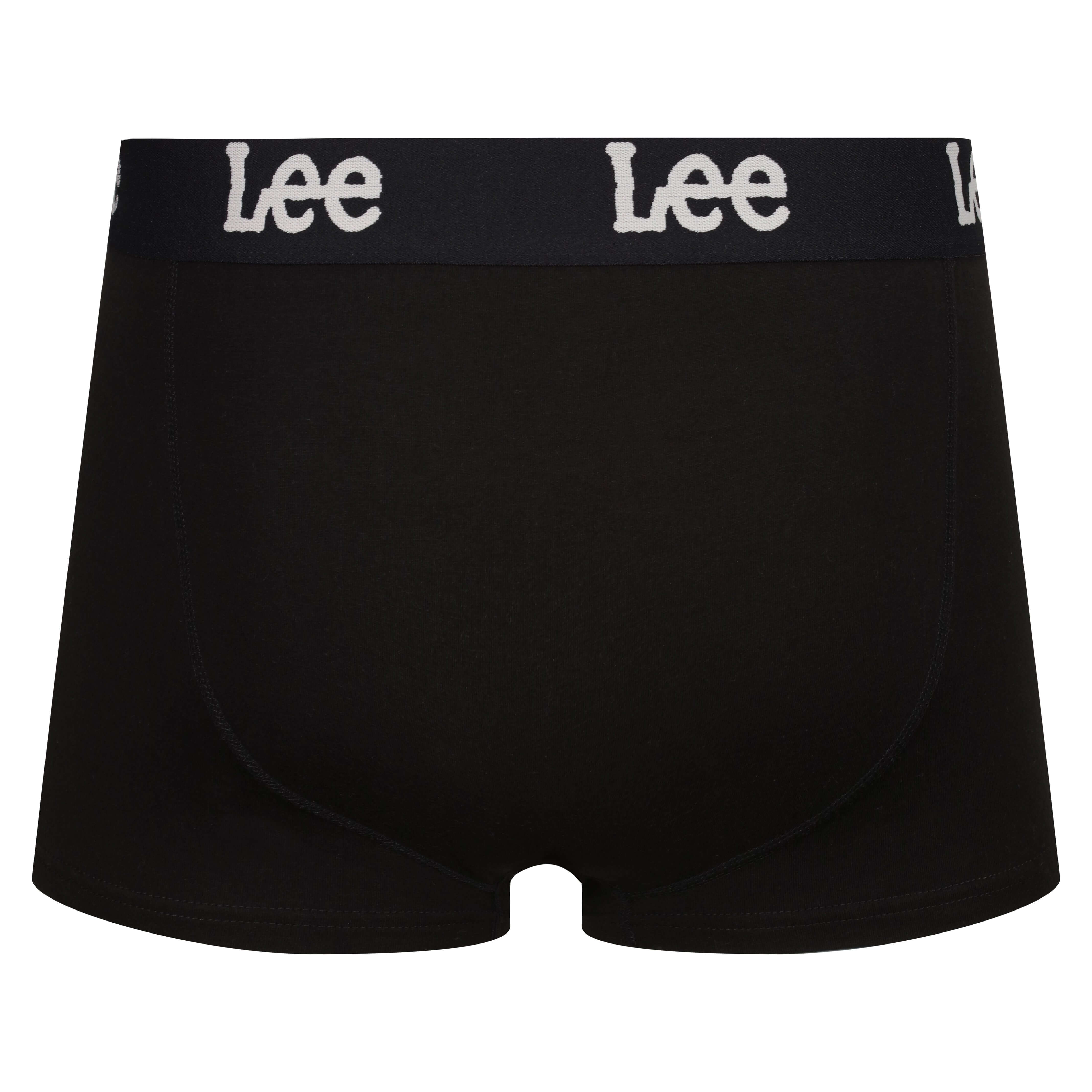 Lee Men’s 3 Pack Cotton Stretch Trunks – Gannon Black, Grey & White