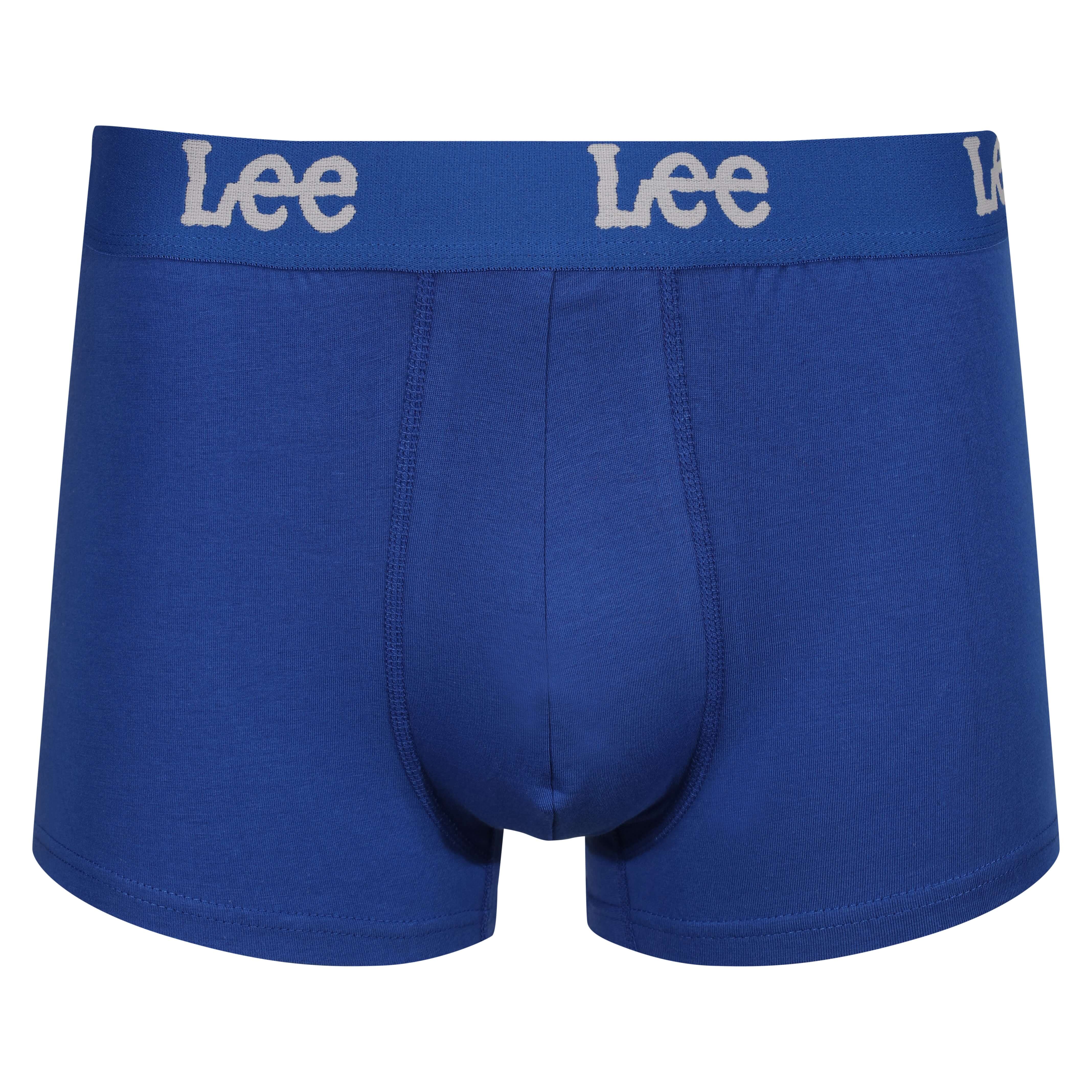 Lee Men’s 3 Pack Cotton Stretch Trunks – Gannon Navy, Blue & White