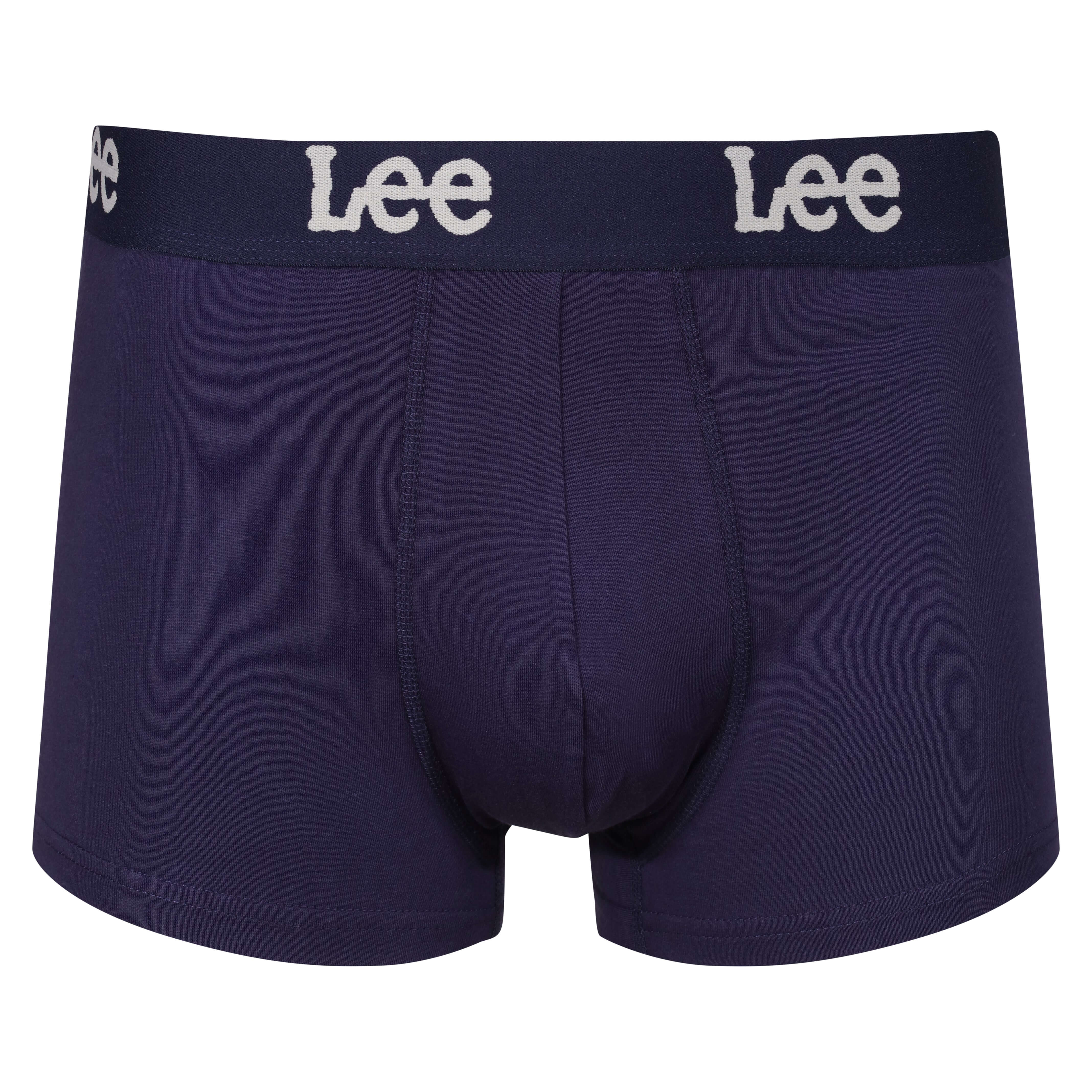 Lee Men’s 3 Pack Cotton Stretch Trunks – Gannon Navy, Blue & White